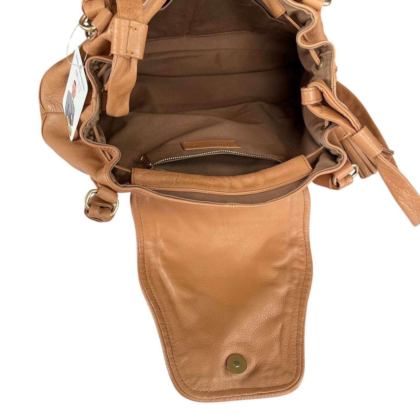 See By Chloe Cherry Blush Pink Leather DrawString Snap 2-Way Shoulder Purse