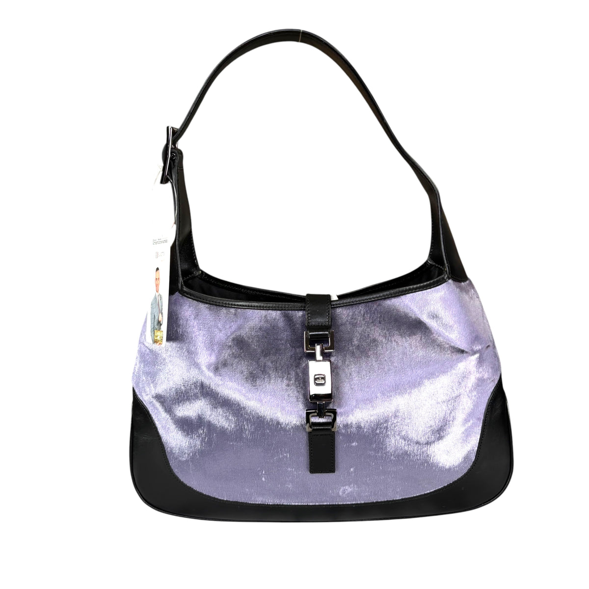 Gucci Y2K Jackie Lilac Velvet & Black Leather Shoulder Bag