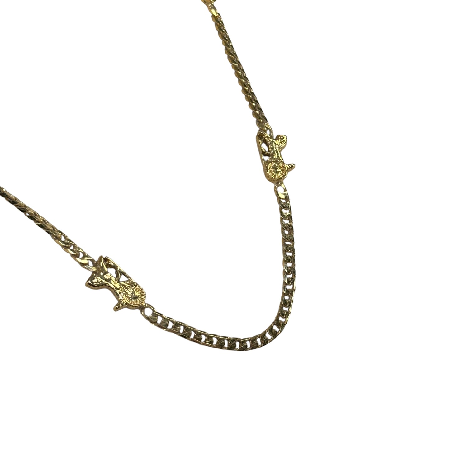 Celine 24K Plated Horse Carriage Necklace 16”