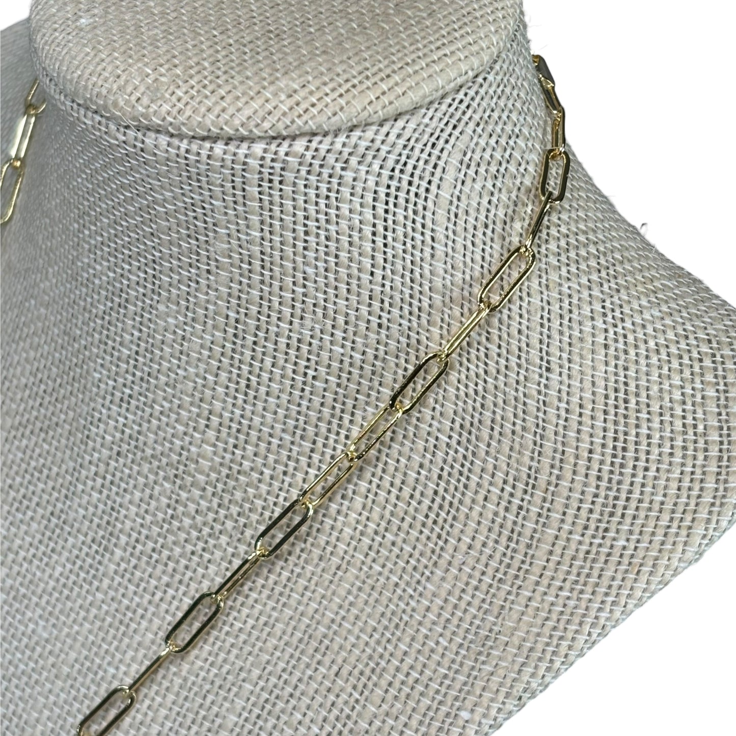 Louis Vuitton Lock & Key Convertible Necklace – 19” Gold-Tone Paperclip Chain