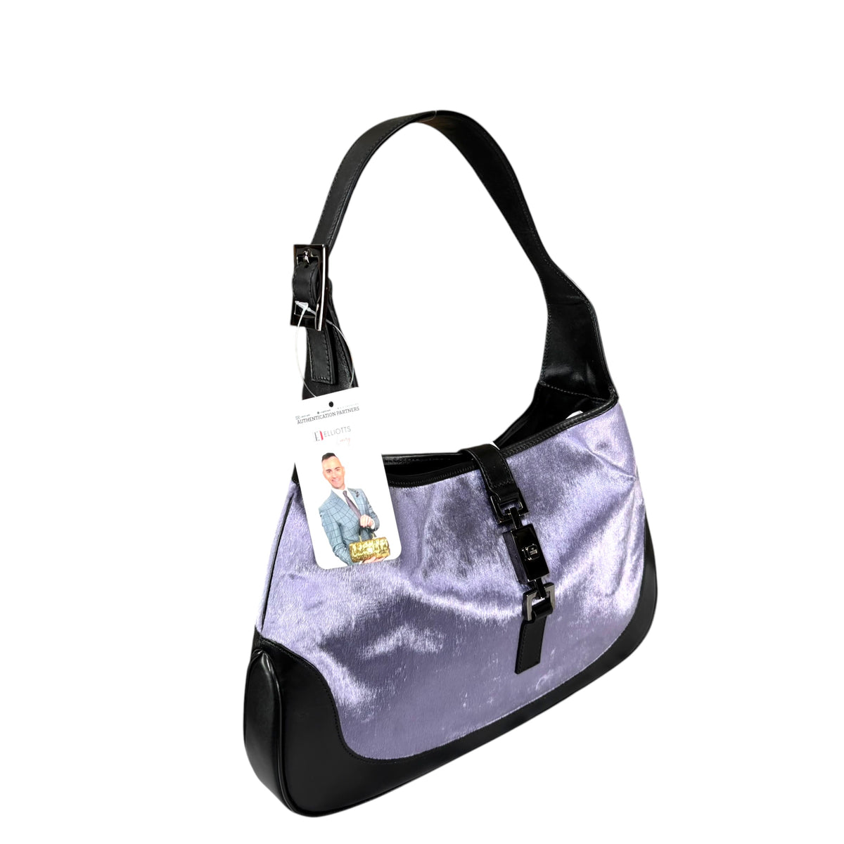 Gucci Y2K Jackie Lilac Velvet & Black Leather Shoulder Bag