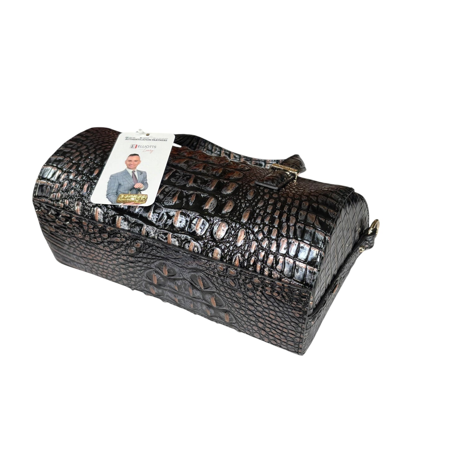 Brahmin Claire Metallic Melbourne Embossed Barrel 2-Way Bag