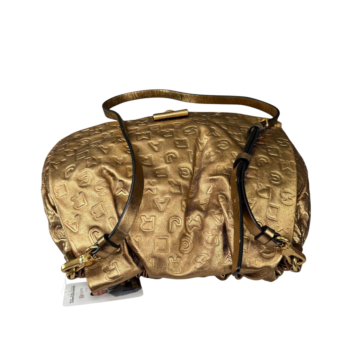 Marc By Marc Jacobs XL Golden Metallic Leather Embossed Crossbody