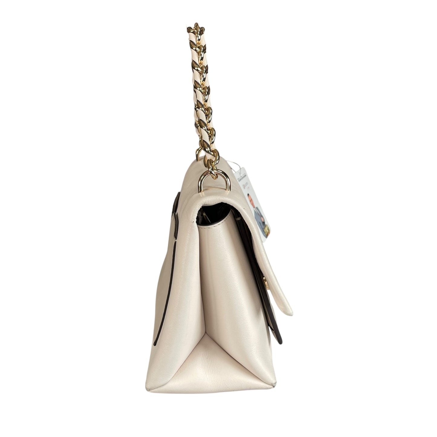 Michael Kors Cece Flap Chain Bag Cream Leather GHW 2-Way Top Handle