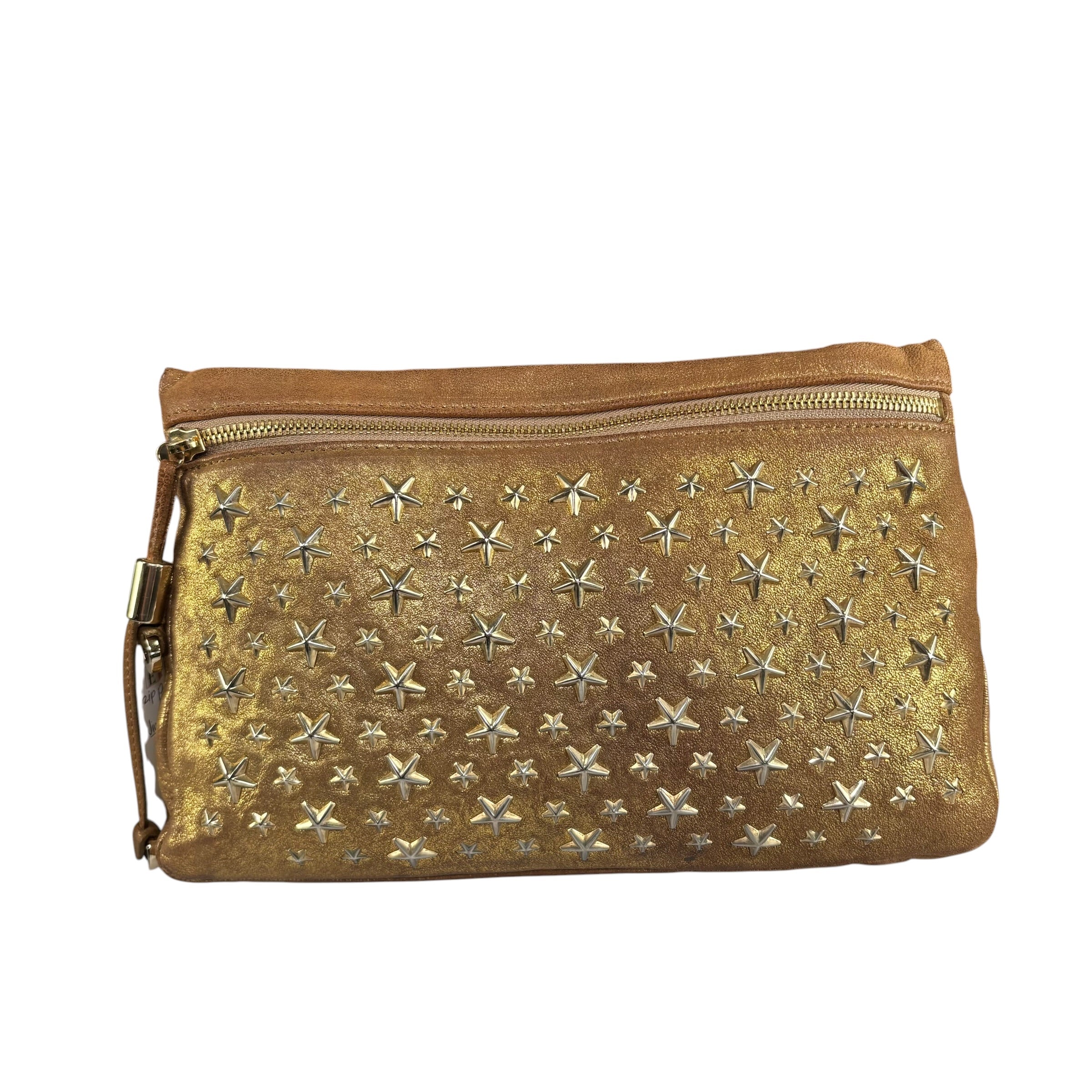 Jimmy Choo Zena Star Studded Golden Metallic Clutch – Elliott's Luxury