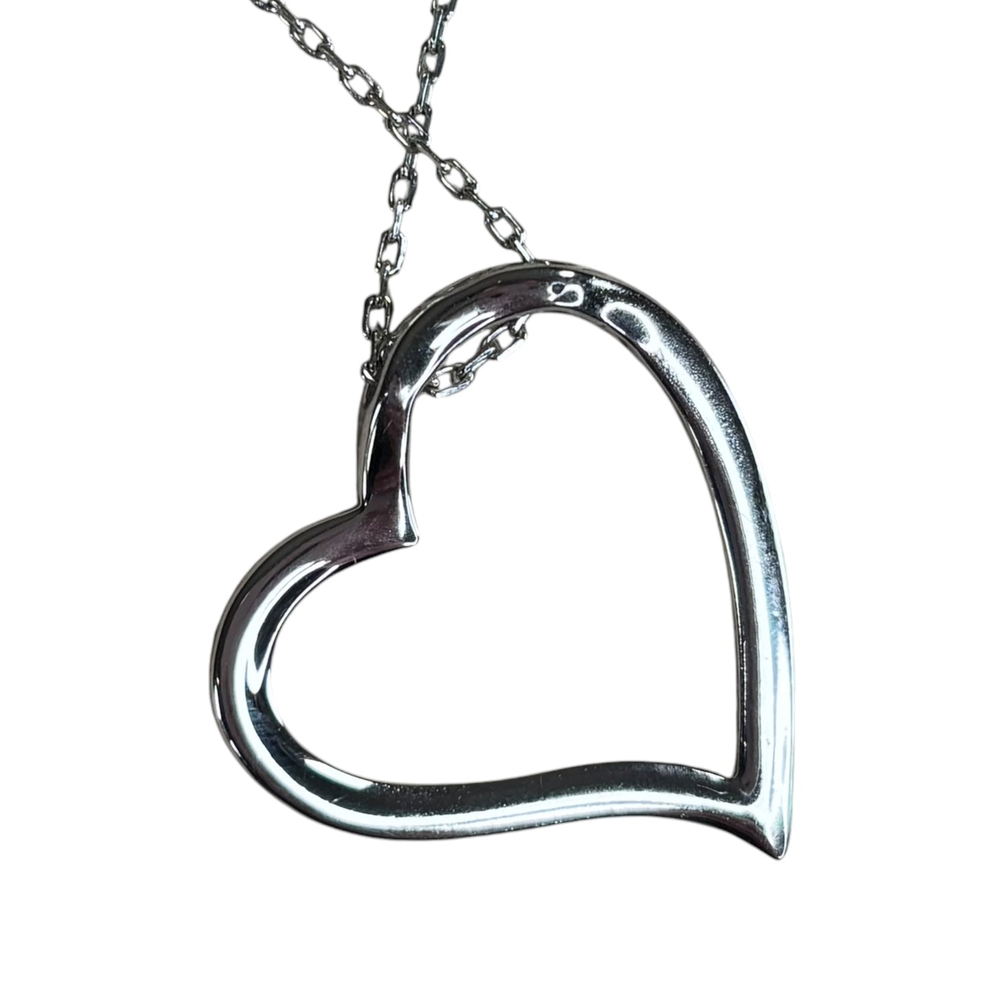 Swarovski Crystal Silver Tone Heart Necklace 18.5”