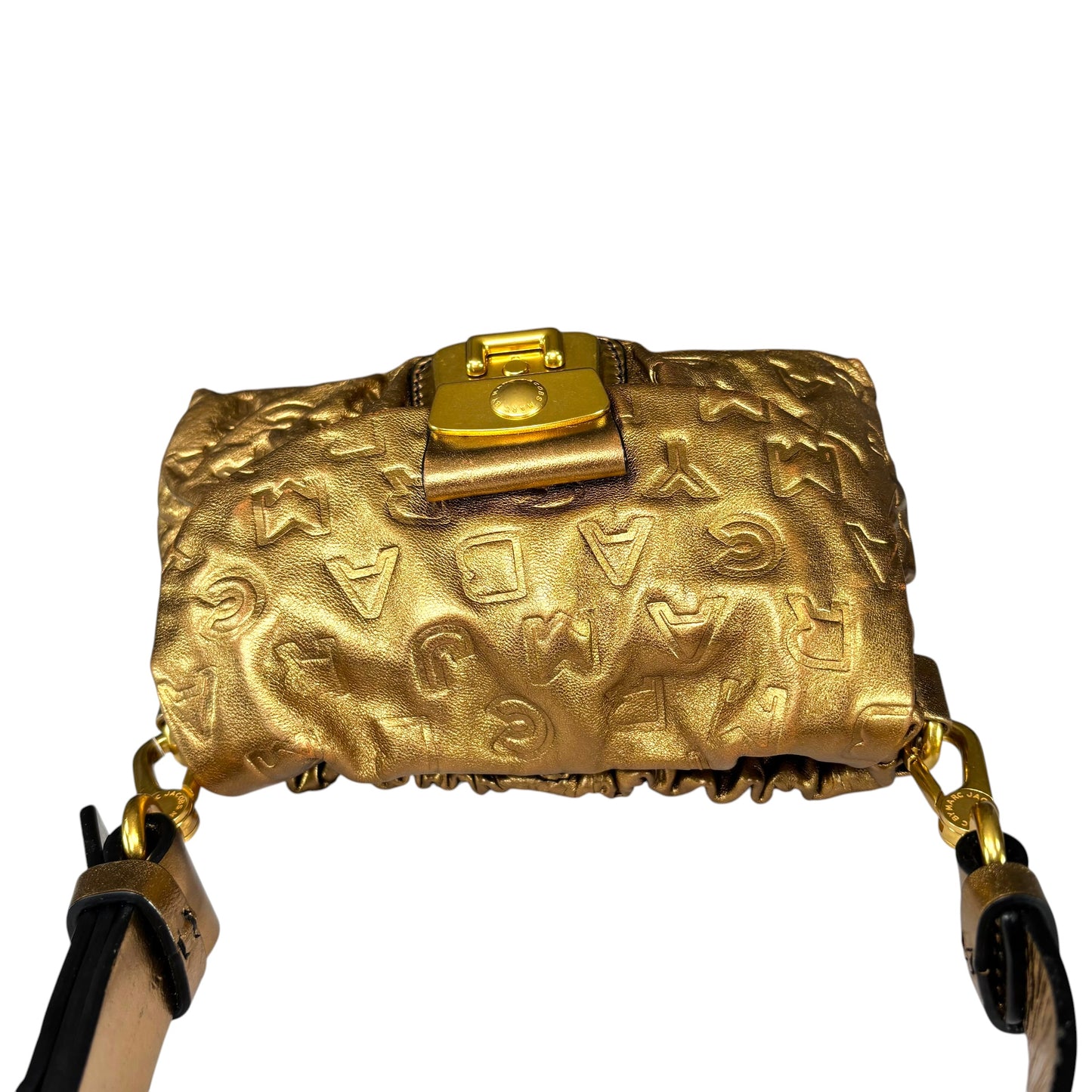 Marc By Marc Jacobs Mini Golden Metallic Leather Embossed Purse