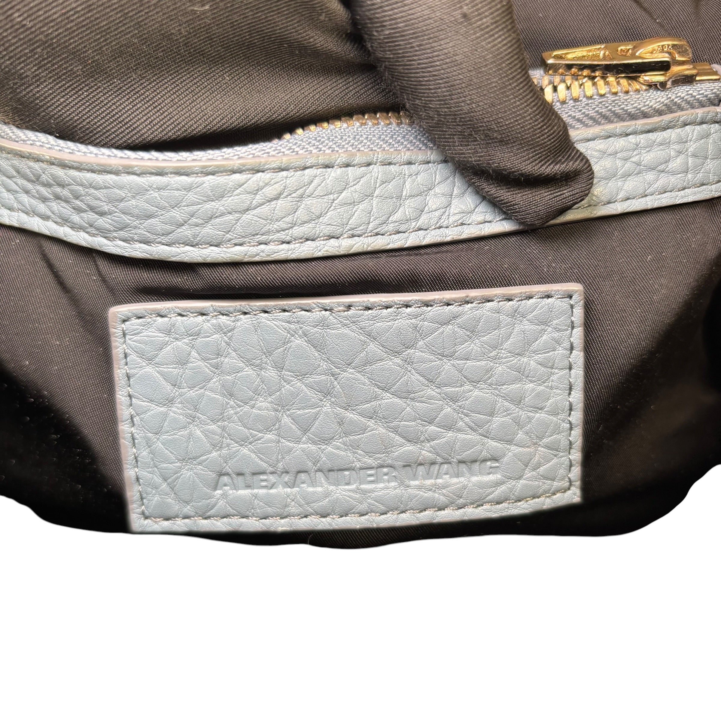Alexander Wang Rocky Light Blue Gold HW Leather Boston 2-Way