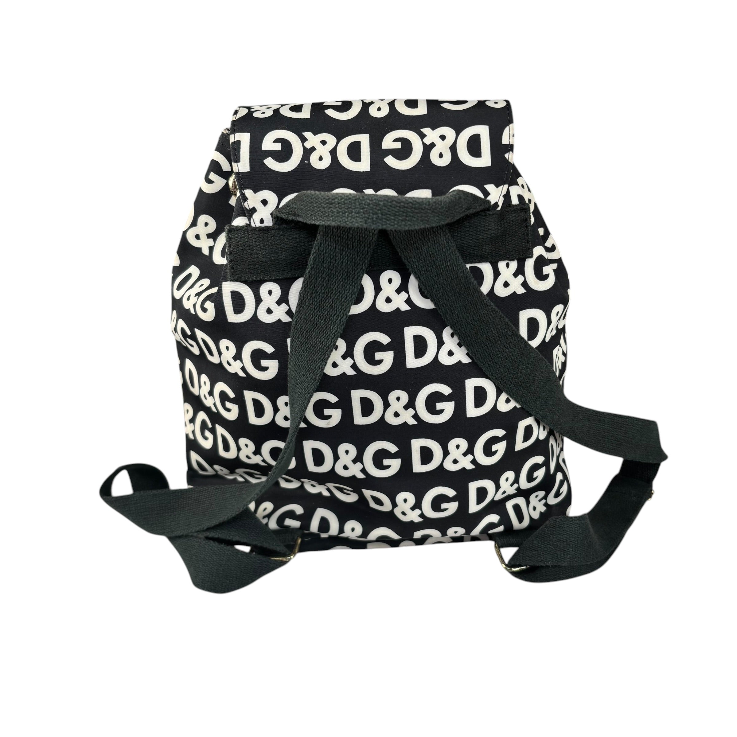 D&G ドルチェ＆ガッバーナ ナイロン リュック バックパック Y2Kロゴ 黒 Dolce & Gabbana Y2K Monogram Nylon Black & White Backpack