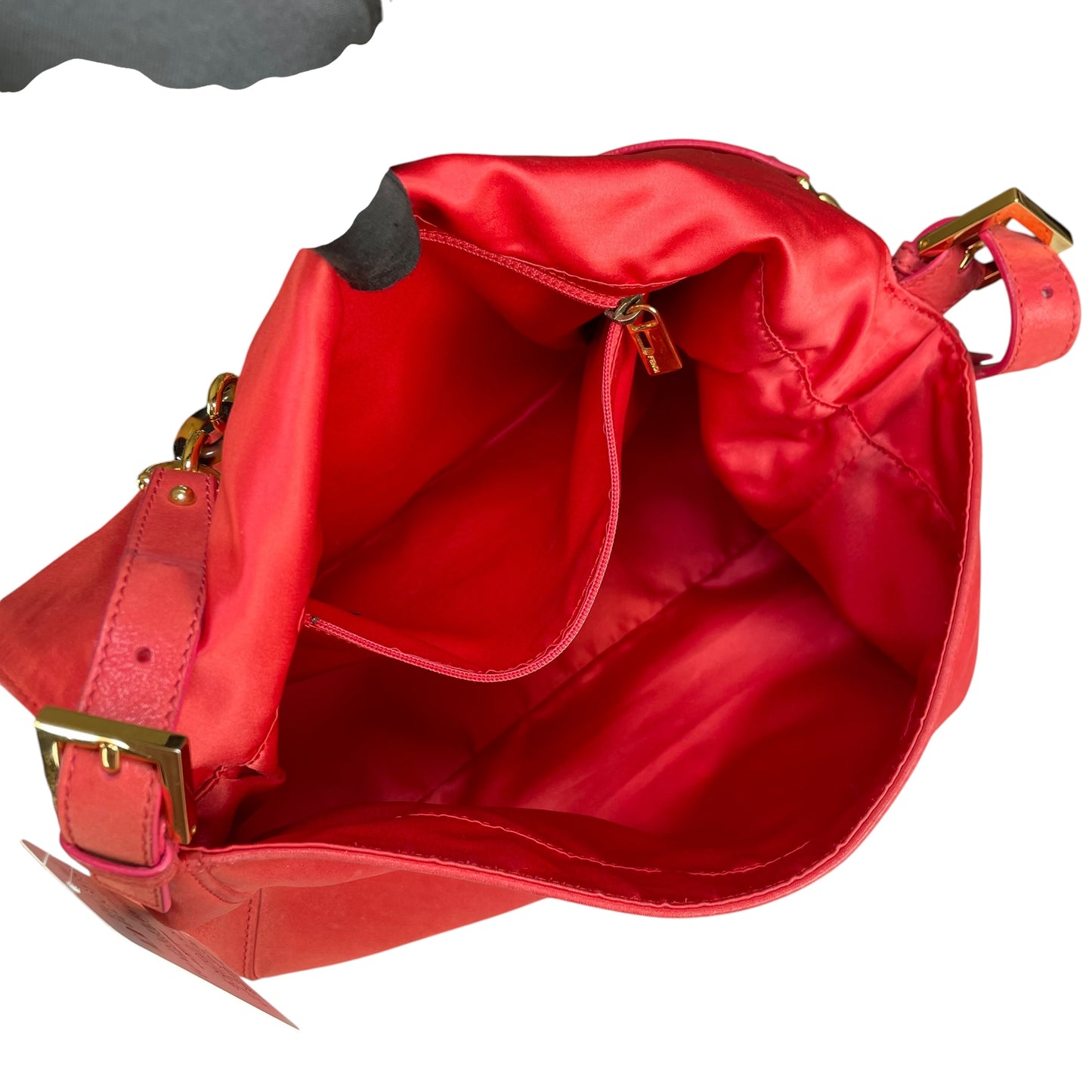 Fendi Baguette MAXI Grapefruit GHW Grapefruit Iridescent Leather Shoulder Purse