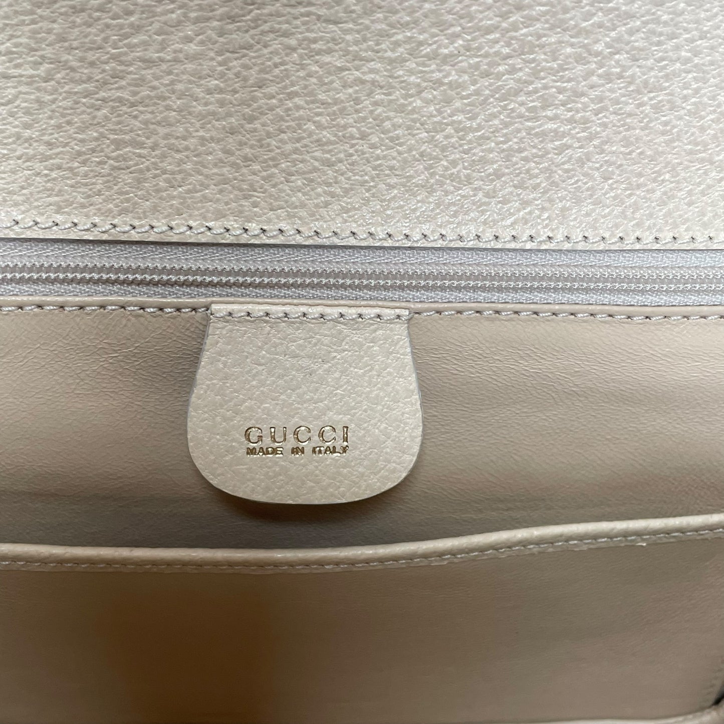 Gucci 1947 Bamboo Bone White Bamboo Turn-Lock Top Handle Flap Purse