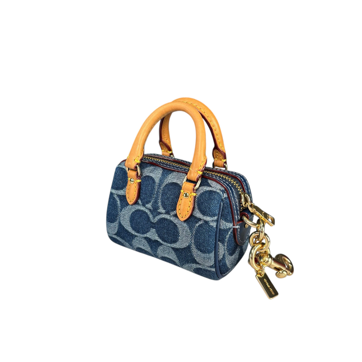 Coach Neo Rowan Sig C Denim Key Chain Purse Charm