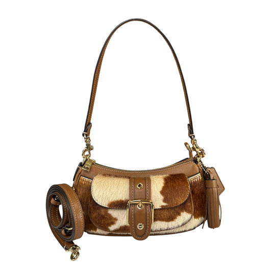 Coach Ashton Mini Brown GHW Hair Calf 2-Way Shoulder Purse