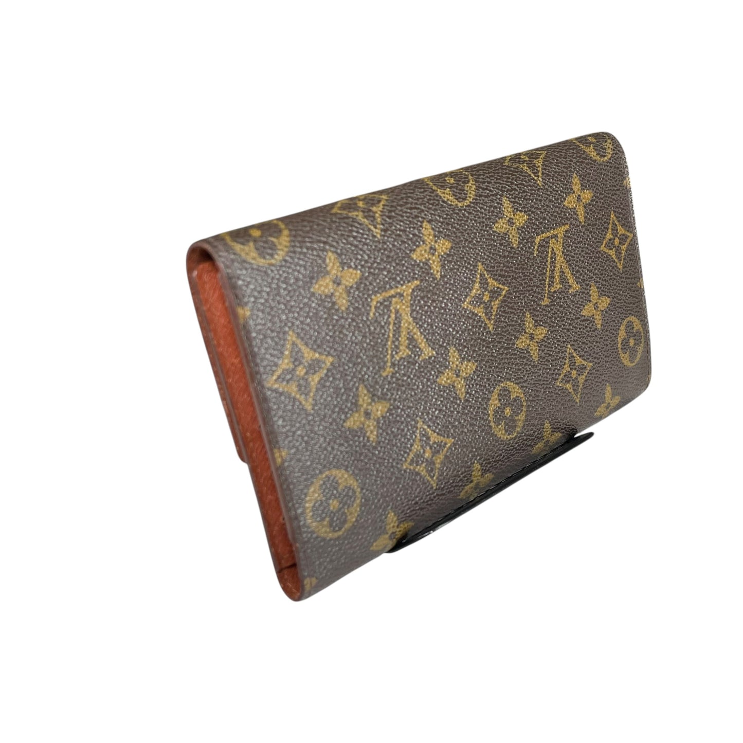 Louis Vuitton Sarah Monogram Portfolio Coated Canvas Brown Long Tri-Fold Wallet