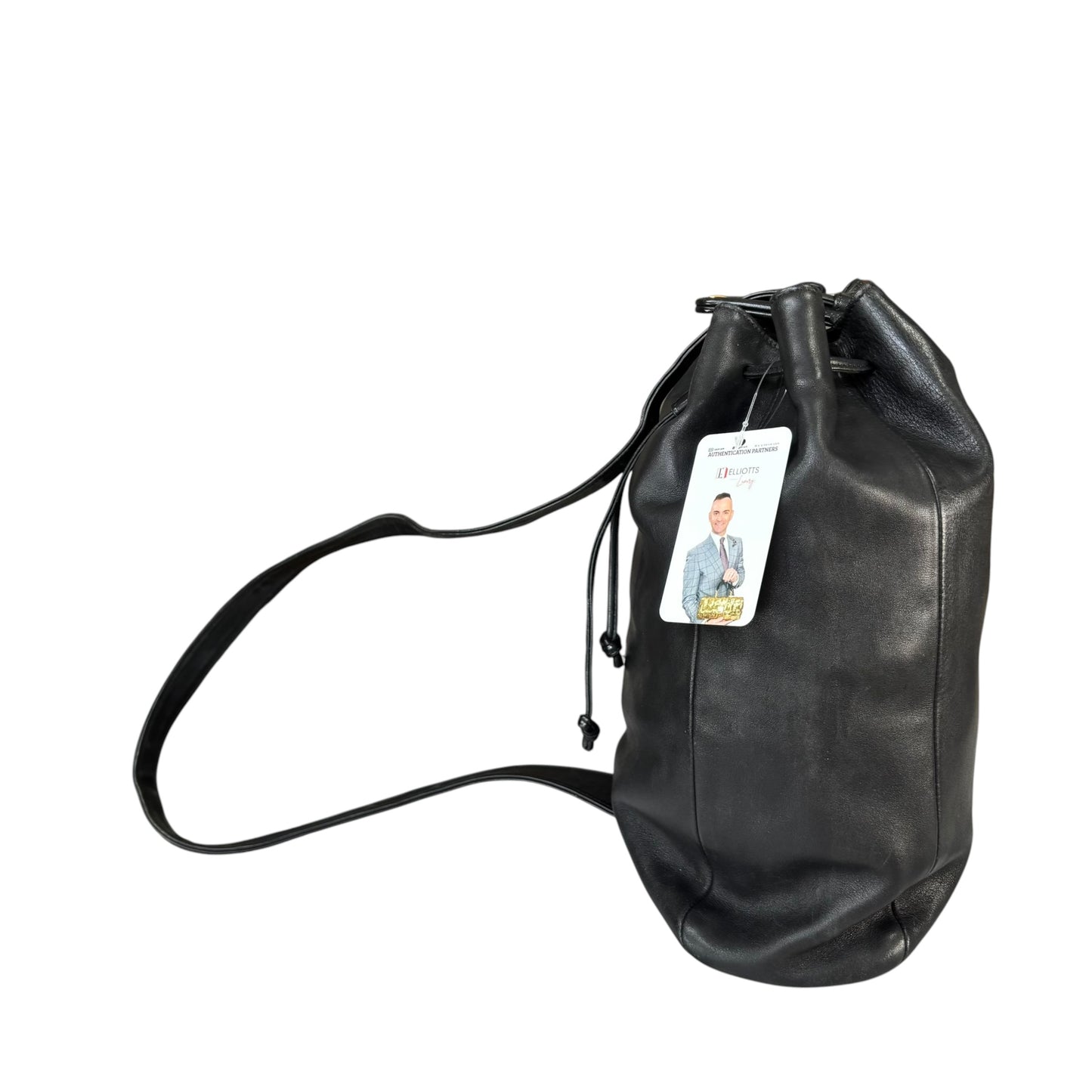 Coach Sonoma Black Leather  Slingpack Drawstring Shoulder Bucket Tote