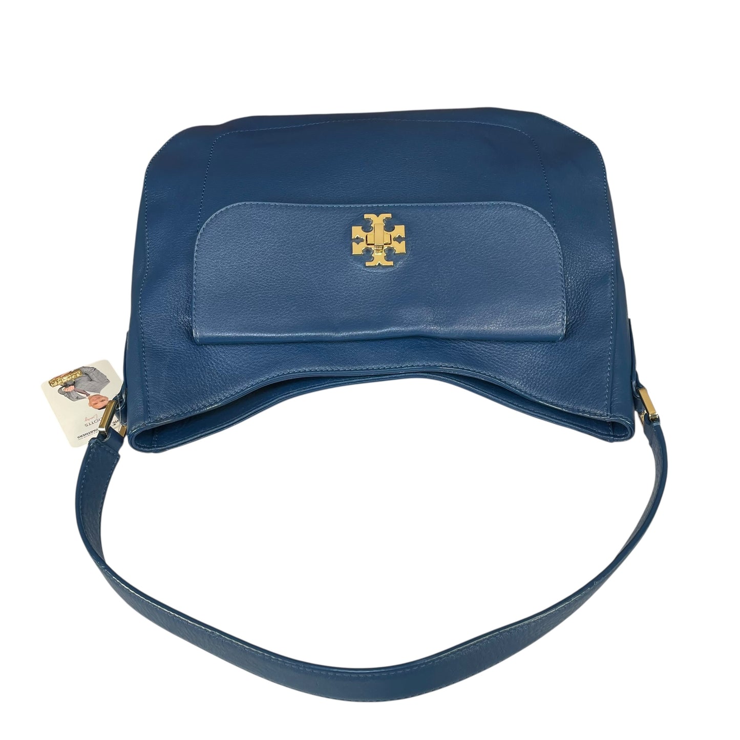 Tory Burch Mercer Blue Wave Leather GHW Hobo Shoulder Bag