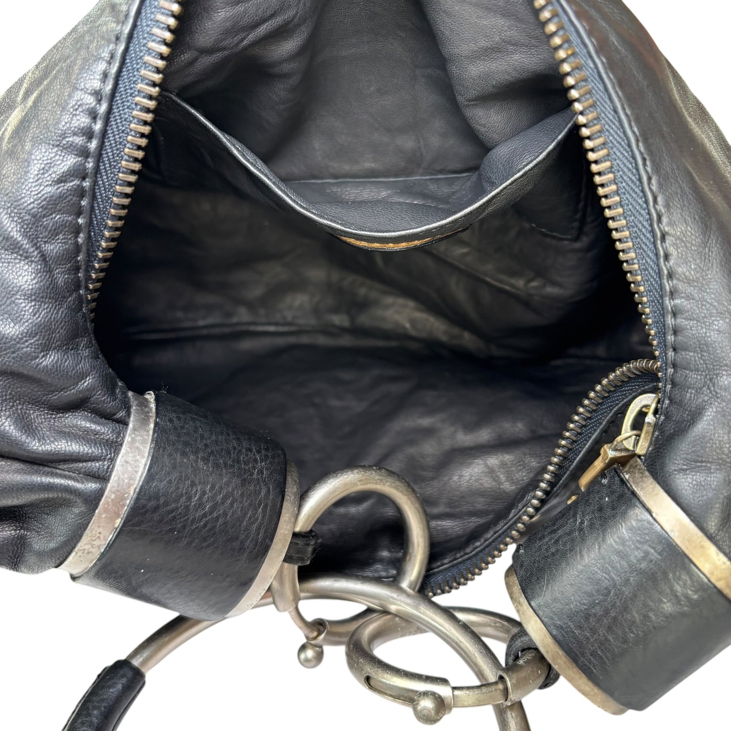 Chloe Y2K Aubrey Black Leather Med Hobo Stud Embellished Hobo