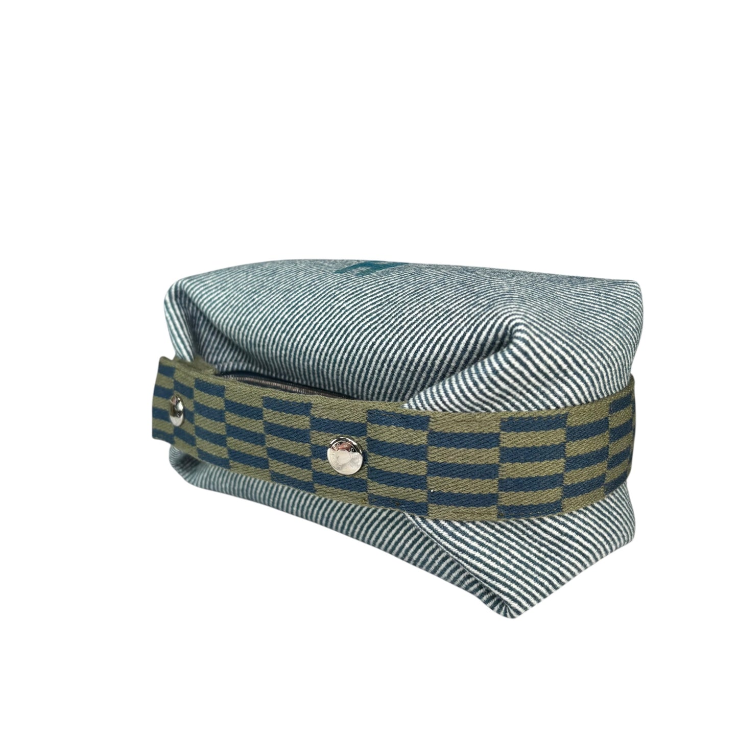 Hermes Bride-A-Brac Au Carre Case Navy / Green Wool