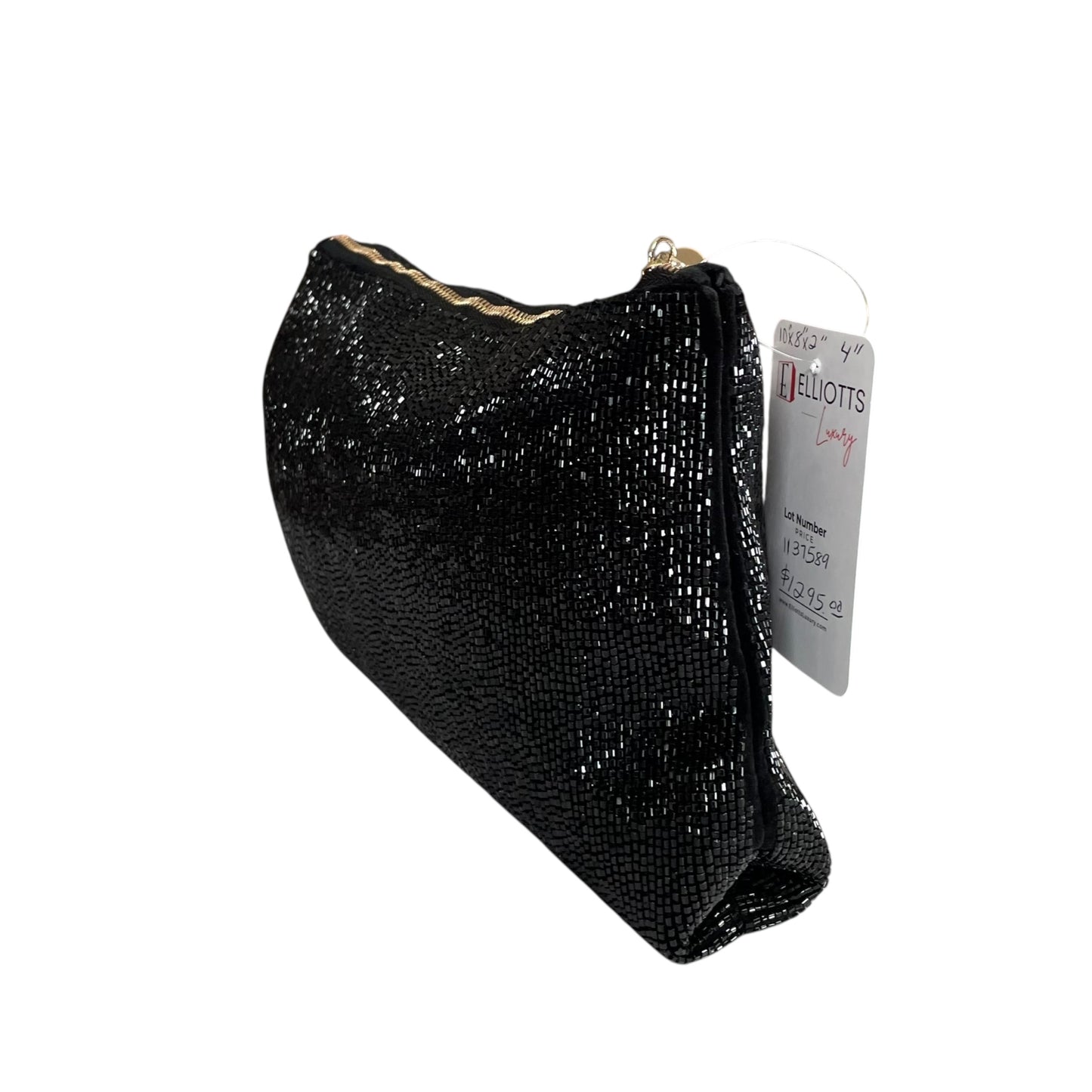 Jimmy Choo Callie I WANT CHOO Limited GHW Shoulder Black Beaded Clutch Purse