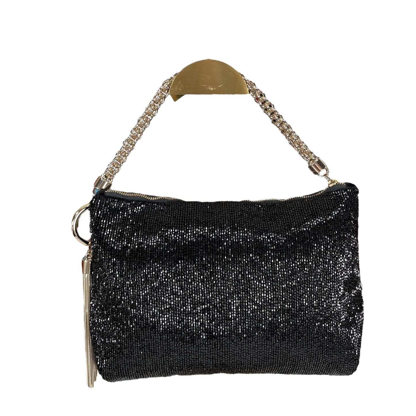 Jimmy Choo Callie I WANT CHOO Limited GHW Shoulder Black Beaded Clutch Purse