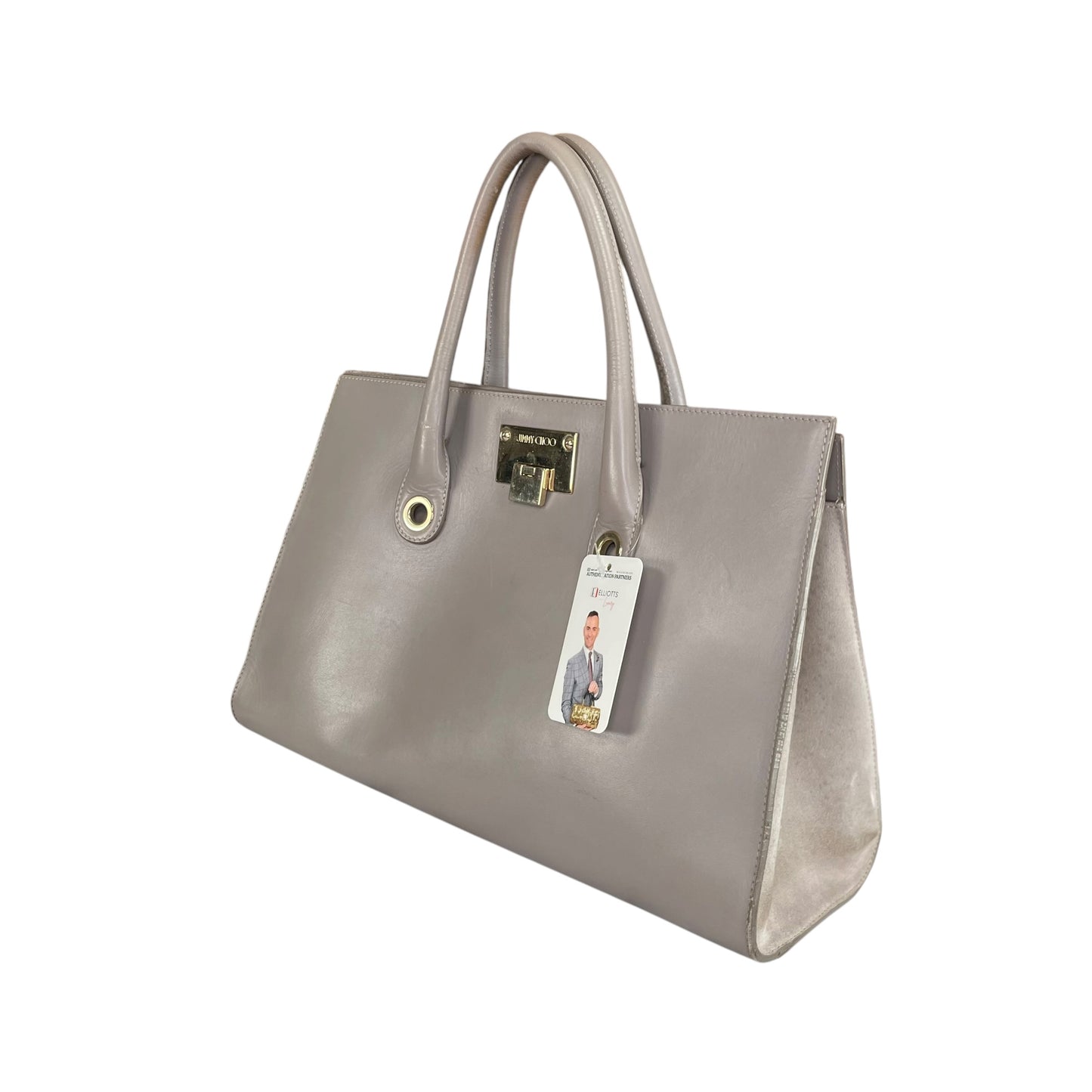 Jimmy Choo Y2K Riley Grey GHW Clip Lock Lilac Leather East West Tote