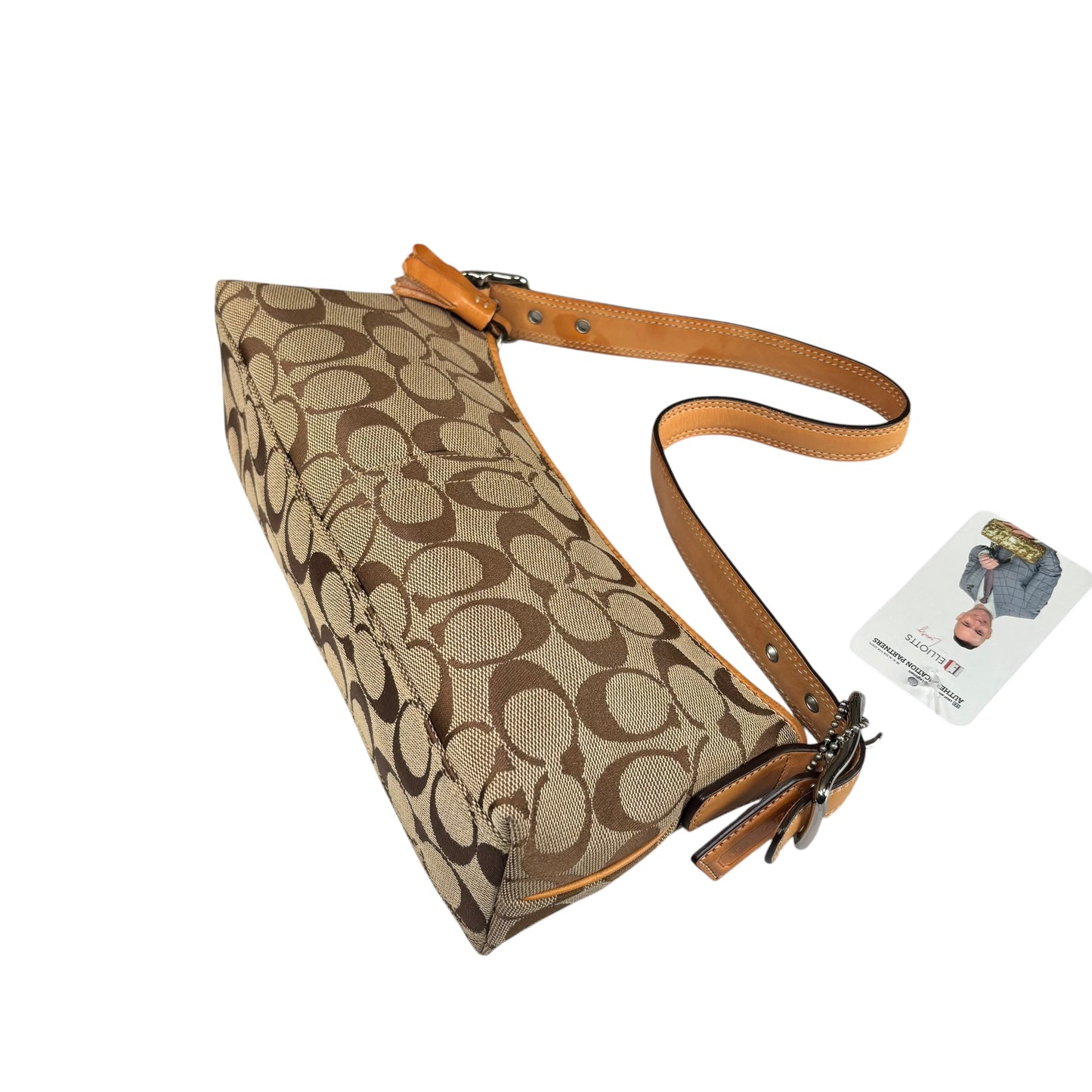Coach Y2K Demi Tan Canvas Baguette Shoulder Purse