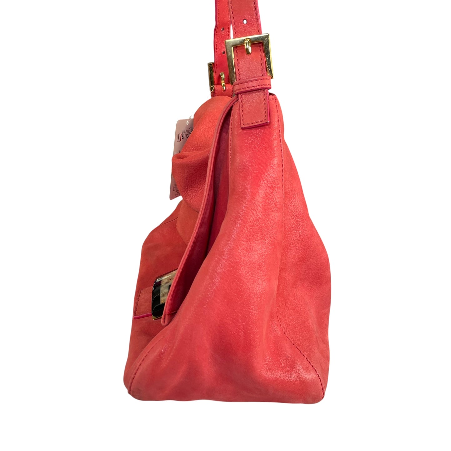 Fendi Baguette MAXI Grapefruit GHW Grapefruit Iridescent Leather Shoulder Purse