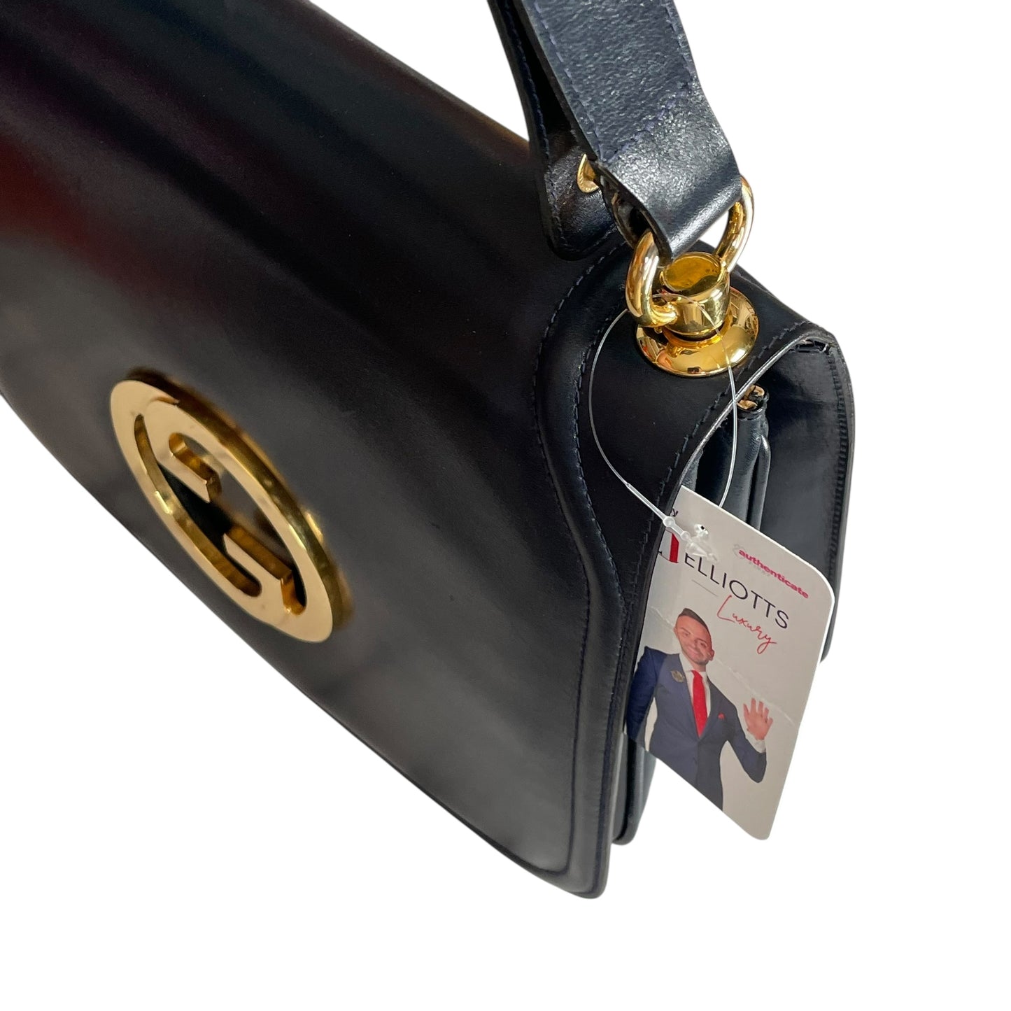 GG Blondie Navy GHW Blondie Flap Shoulder Two Way Purse