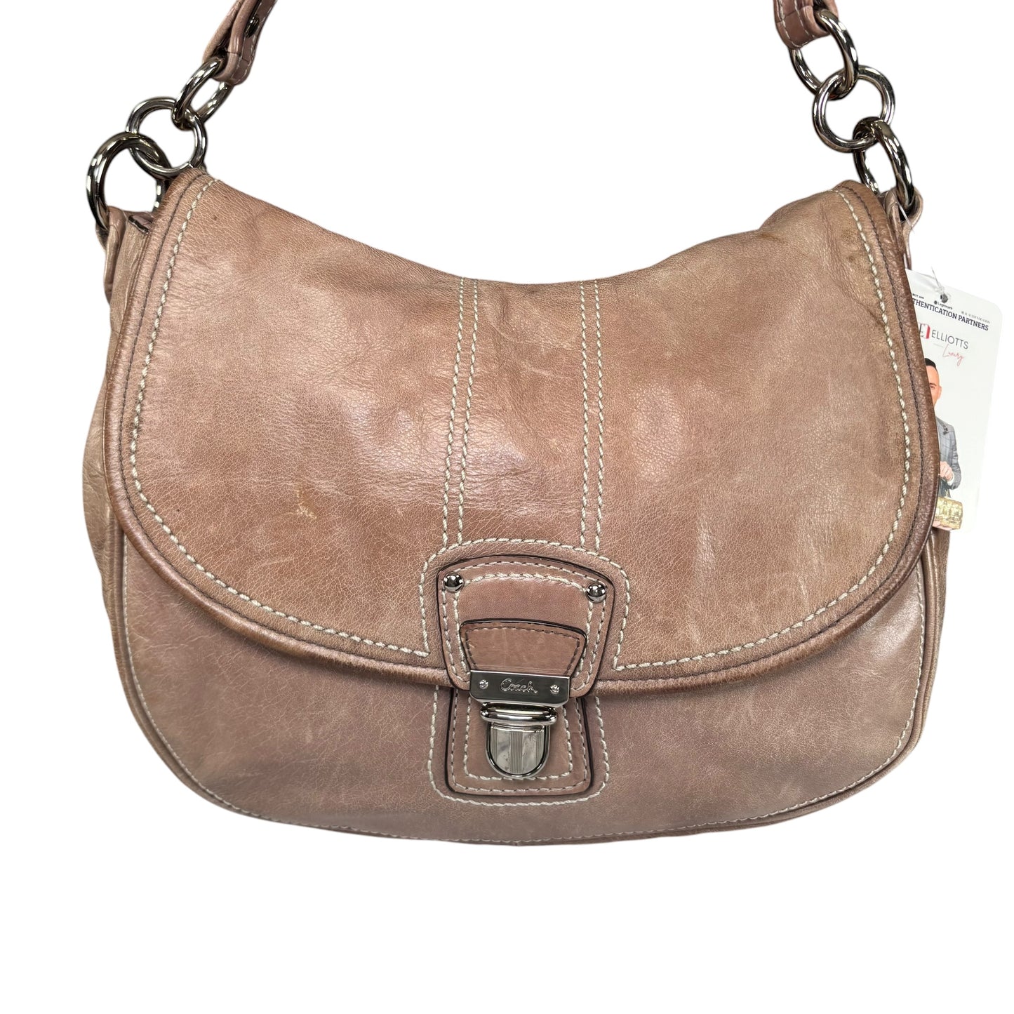 Coach Y2K Taupe Distressed Soho Buckle Shoulder Purse