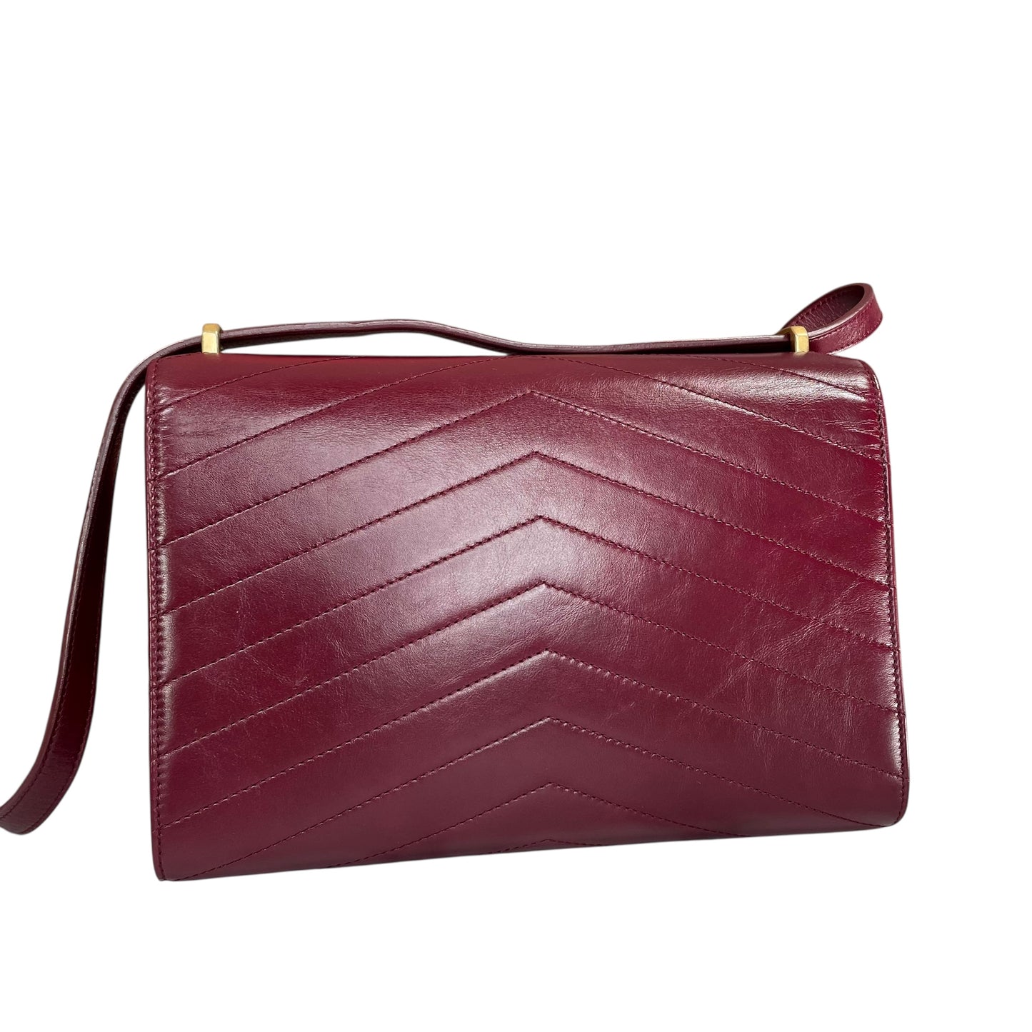 Chanel CC Medal Bucket Envelop Merlot Zip Brushed GHW Burgundy 2Way CrossbodyPurse