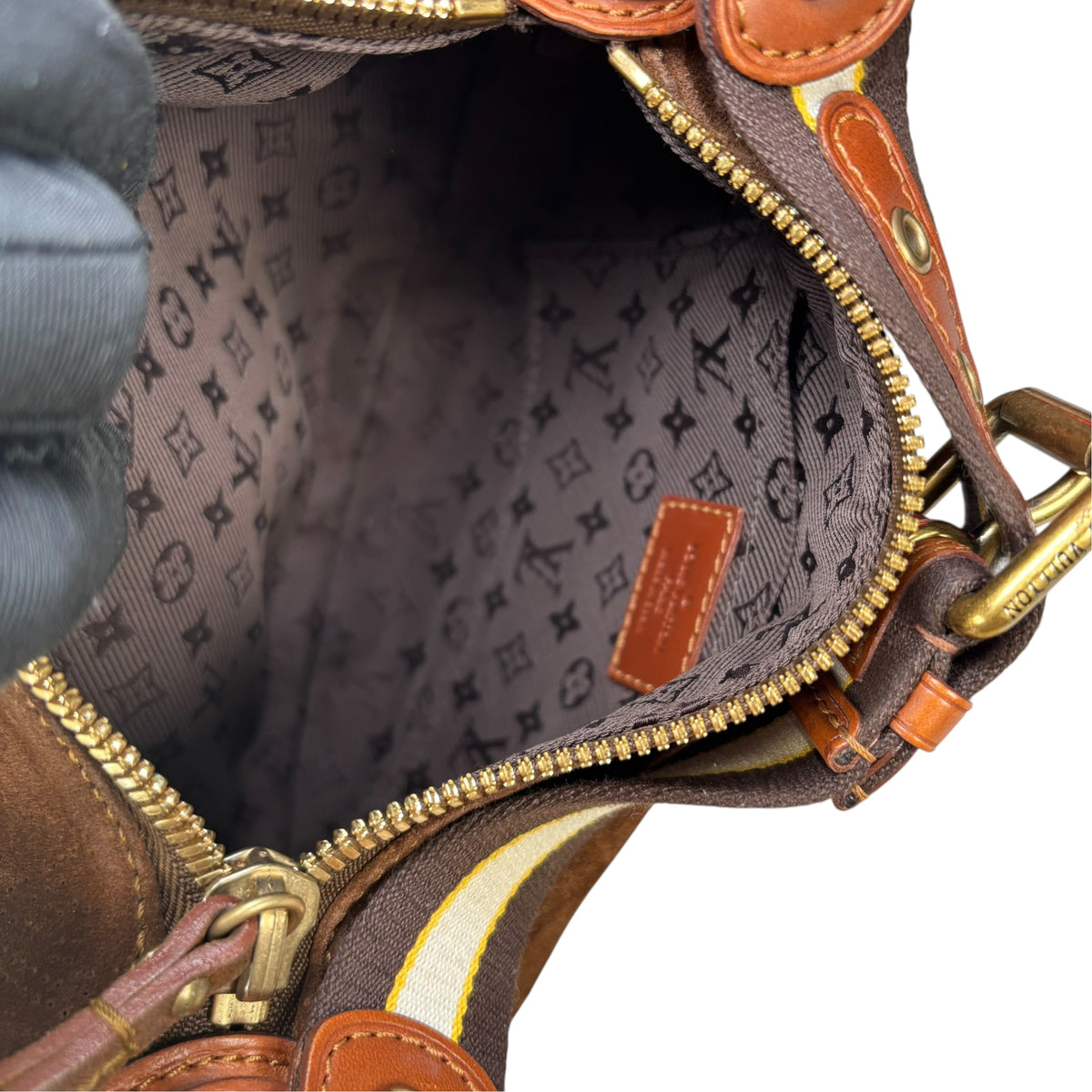 Louis Vuitton Y2K Mahina Monogram Brown Suede PM Hobo