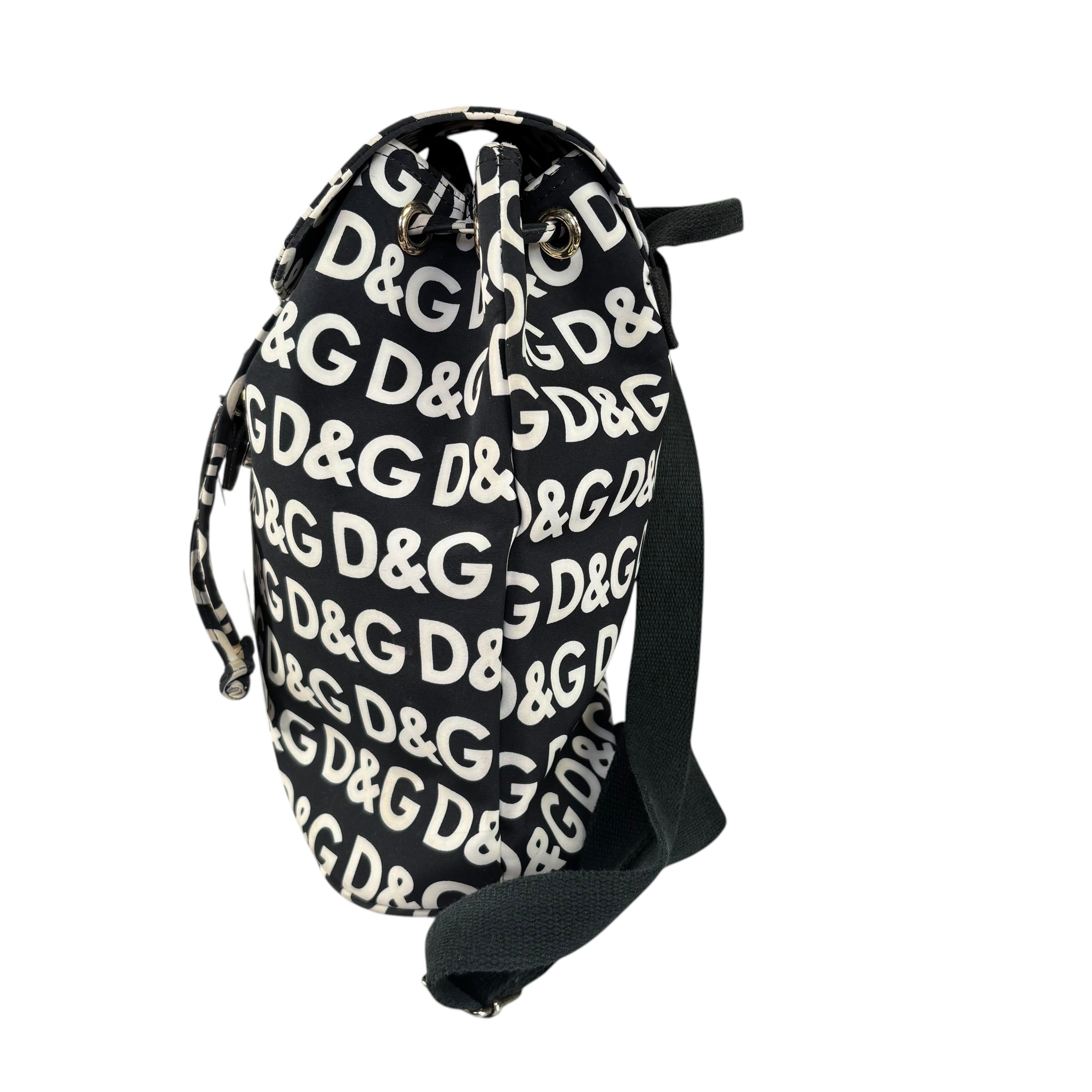 Dolce & Gabbana Y2K Monogram Nylon Black & White Backpack