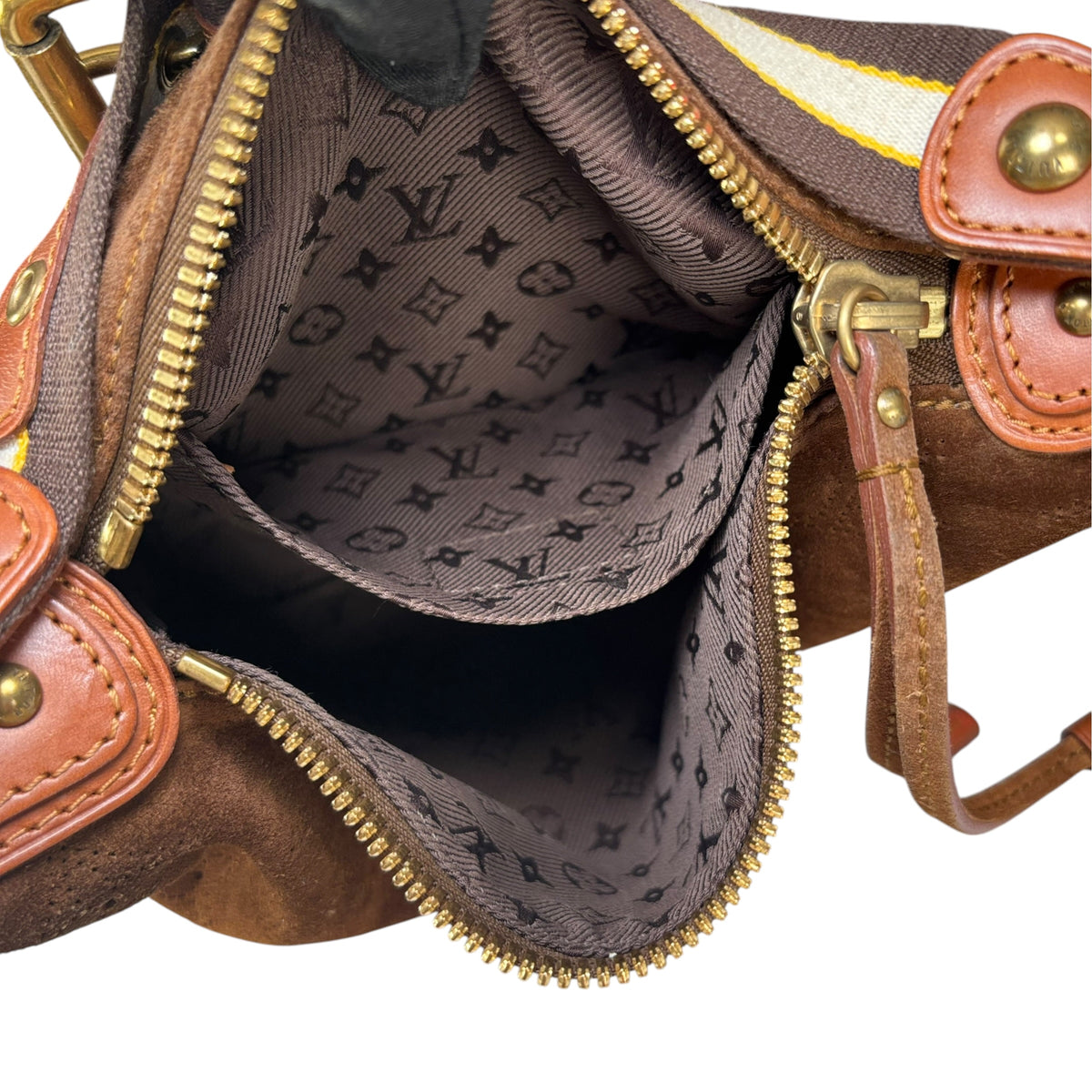 Louis Vuitton Y2K Mahina Monogram Brown Suede PM Hobo
