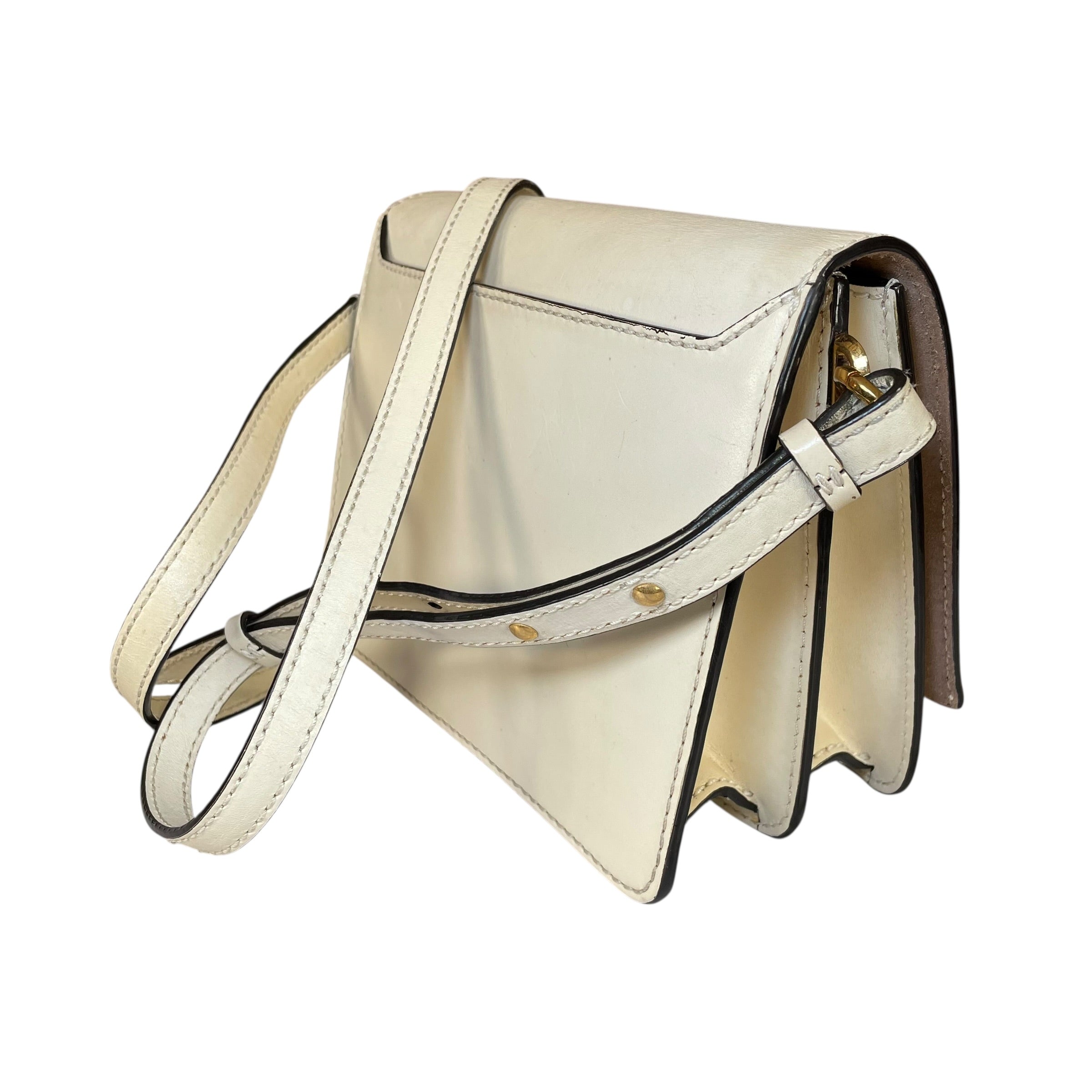 Jimmy Choo Madeline Crossbody Bag Ivory Leather GHW Buckle Flap 2