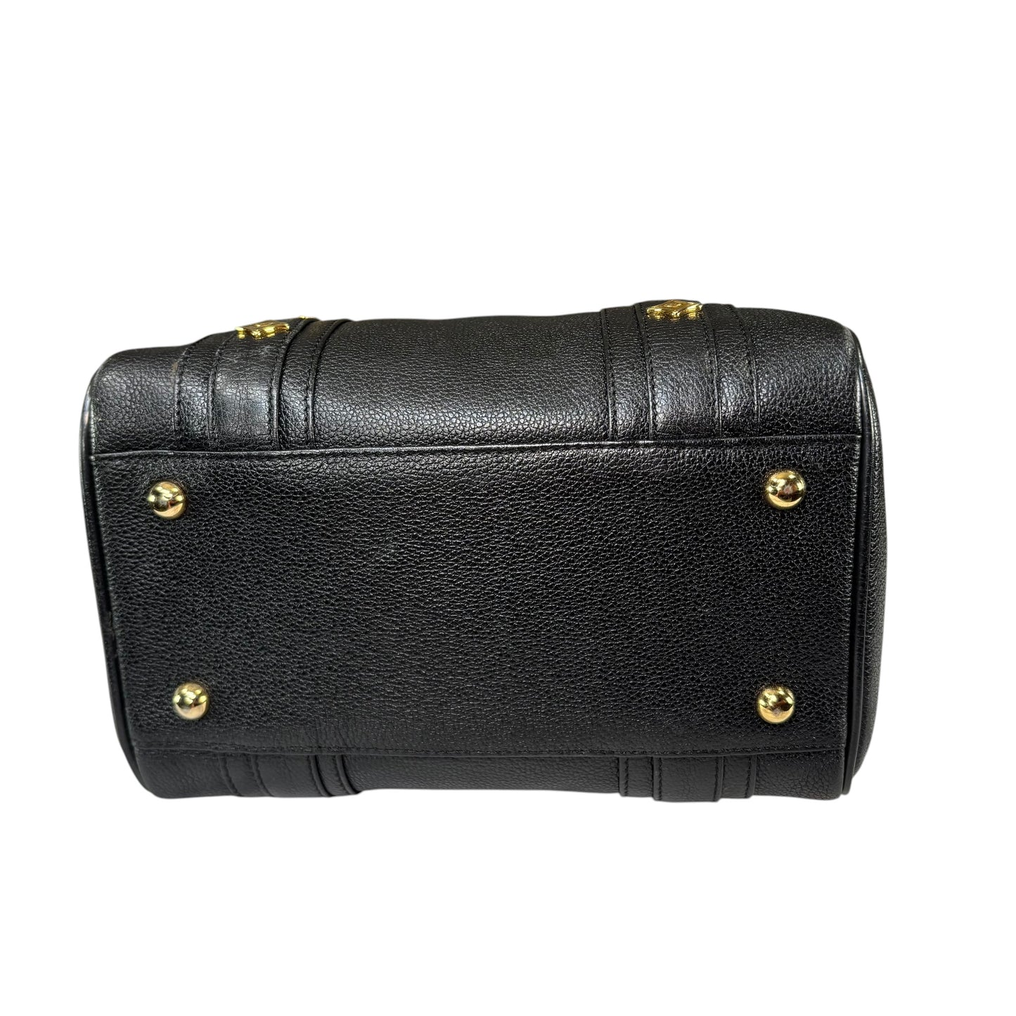 MCM Viestos GHW Black Mini Boston Studded Zip Purse 9”