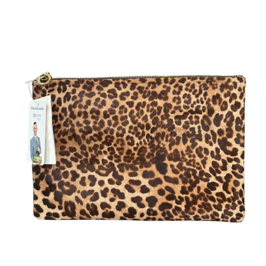 Salvatore Ferragamo Hair-Calf Envelop Cheetah Print Clutch Zip Pouch