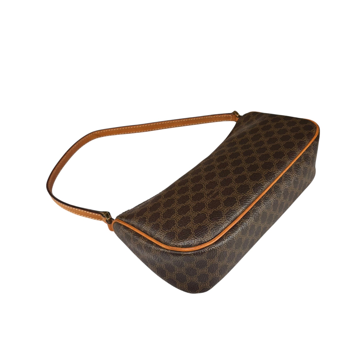 Celine Macadam Mono Baguette Canvas Leather Shoulder Purse