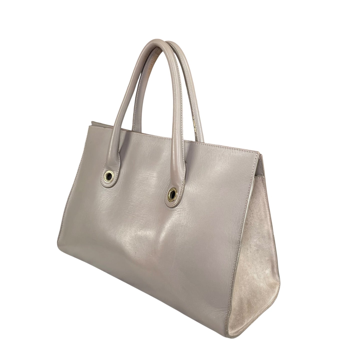 Jimmy Choo Y2K Riley Grey GHW Clip Lock Lilac Leather East West Tote