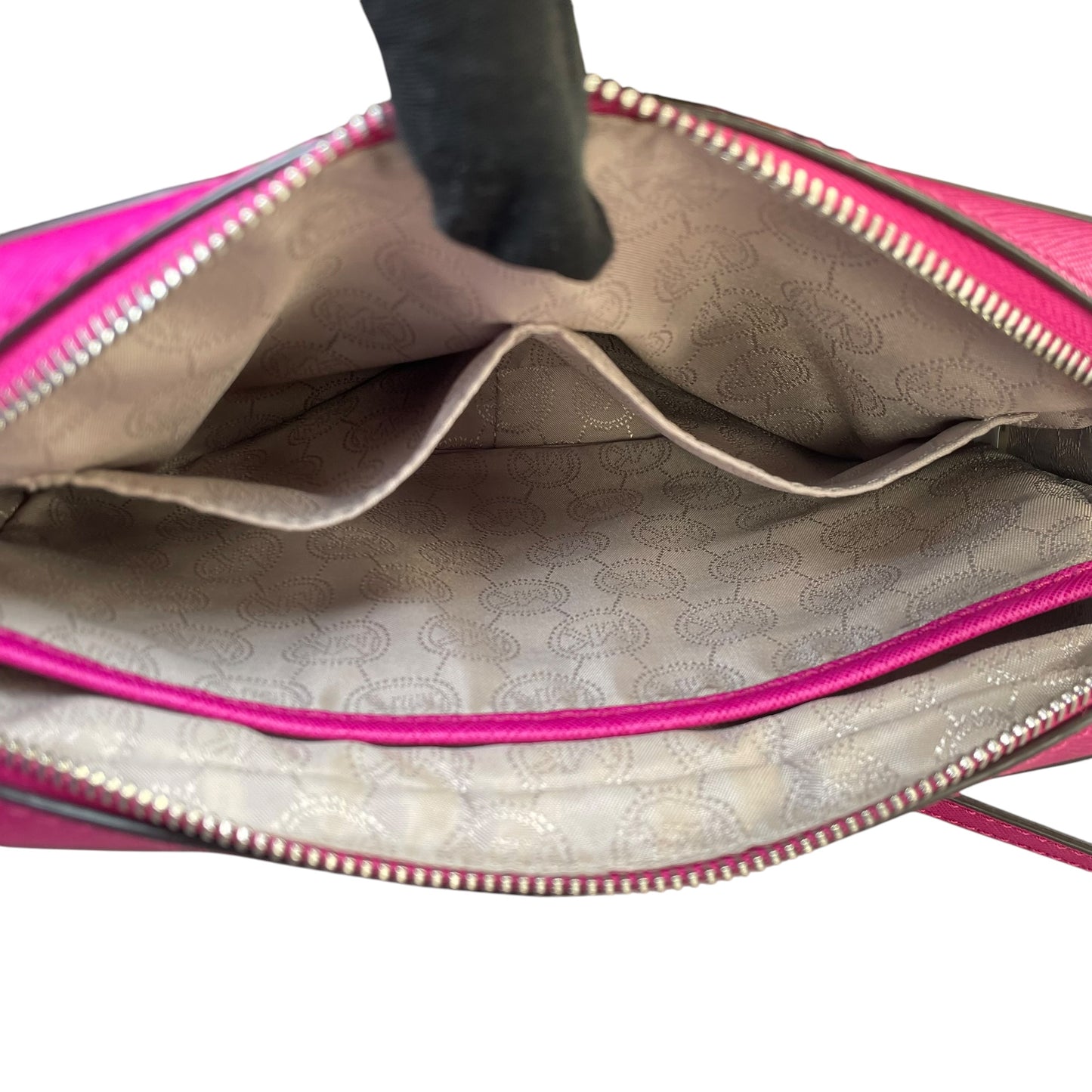 Michael Kors Fushia Saffiano Leather SHW Pink Jet Set Crossbody