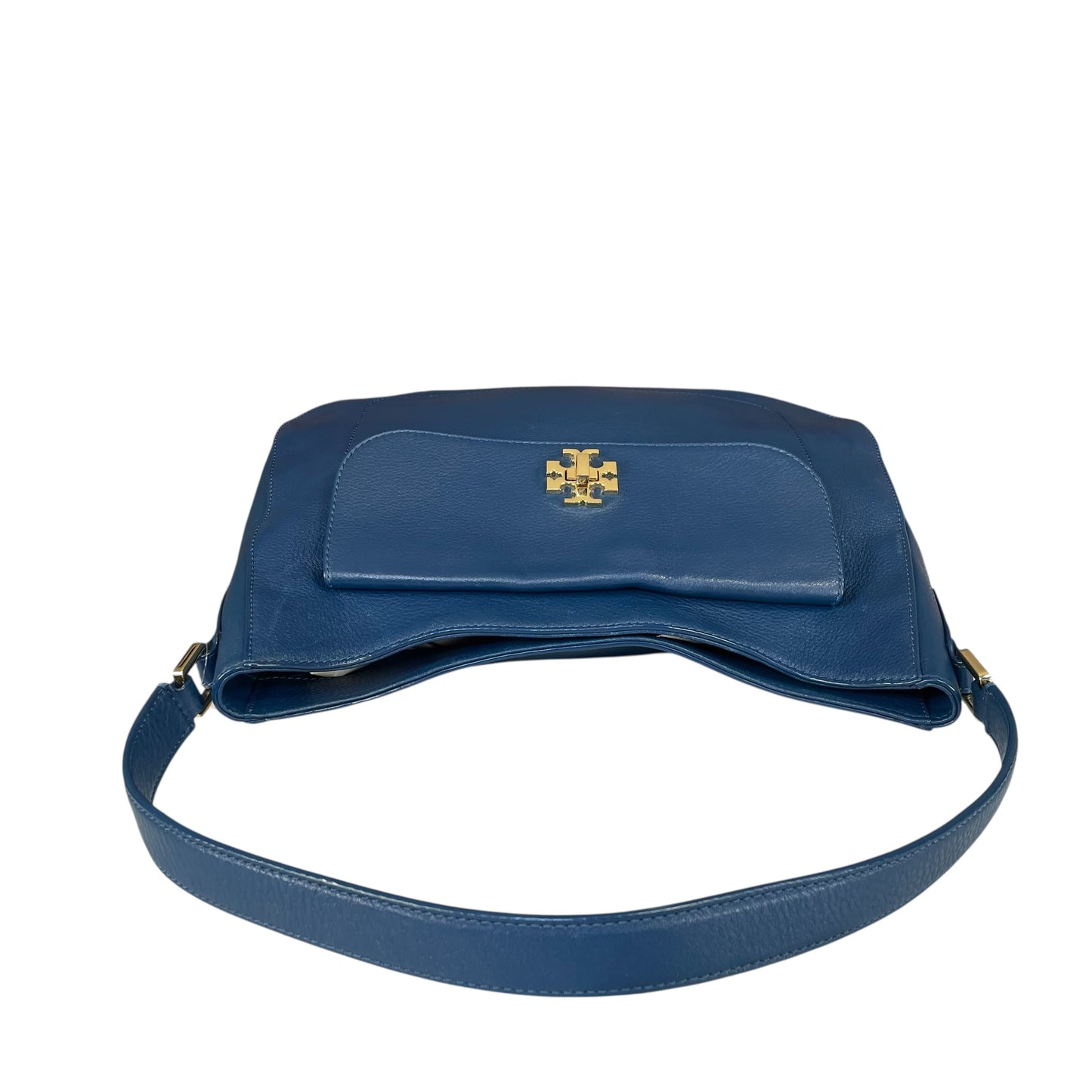 Tory Burch Mercer Blue Wave Leather GHW Hobo Shoulder Bag