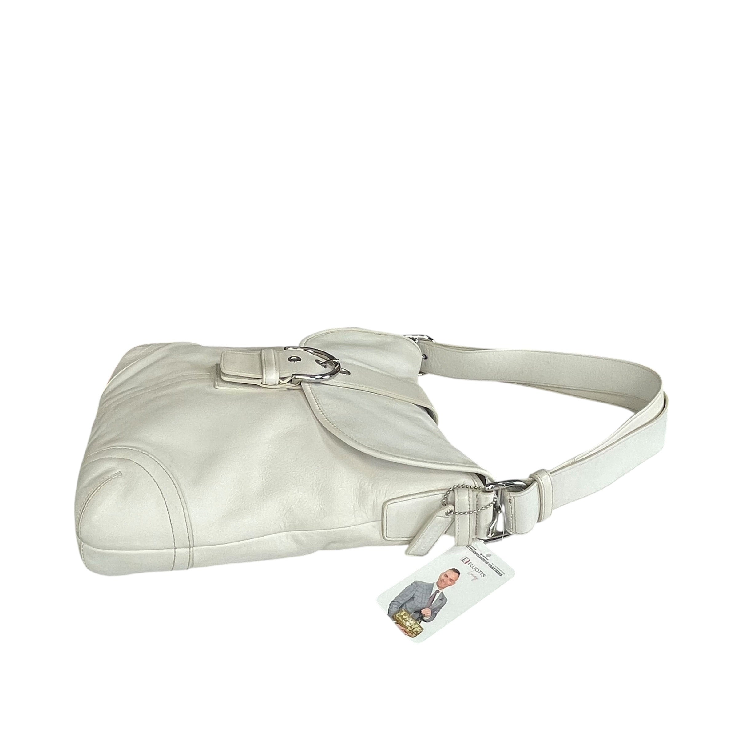 Coach Soho Legacy Leather Off White Buckle Crossbody Y2K 2-Way