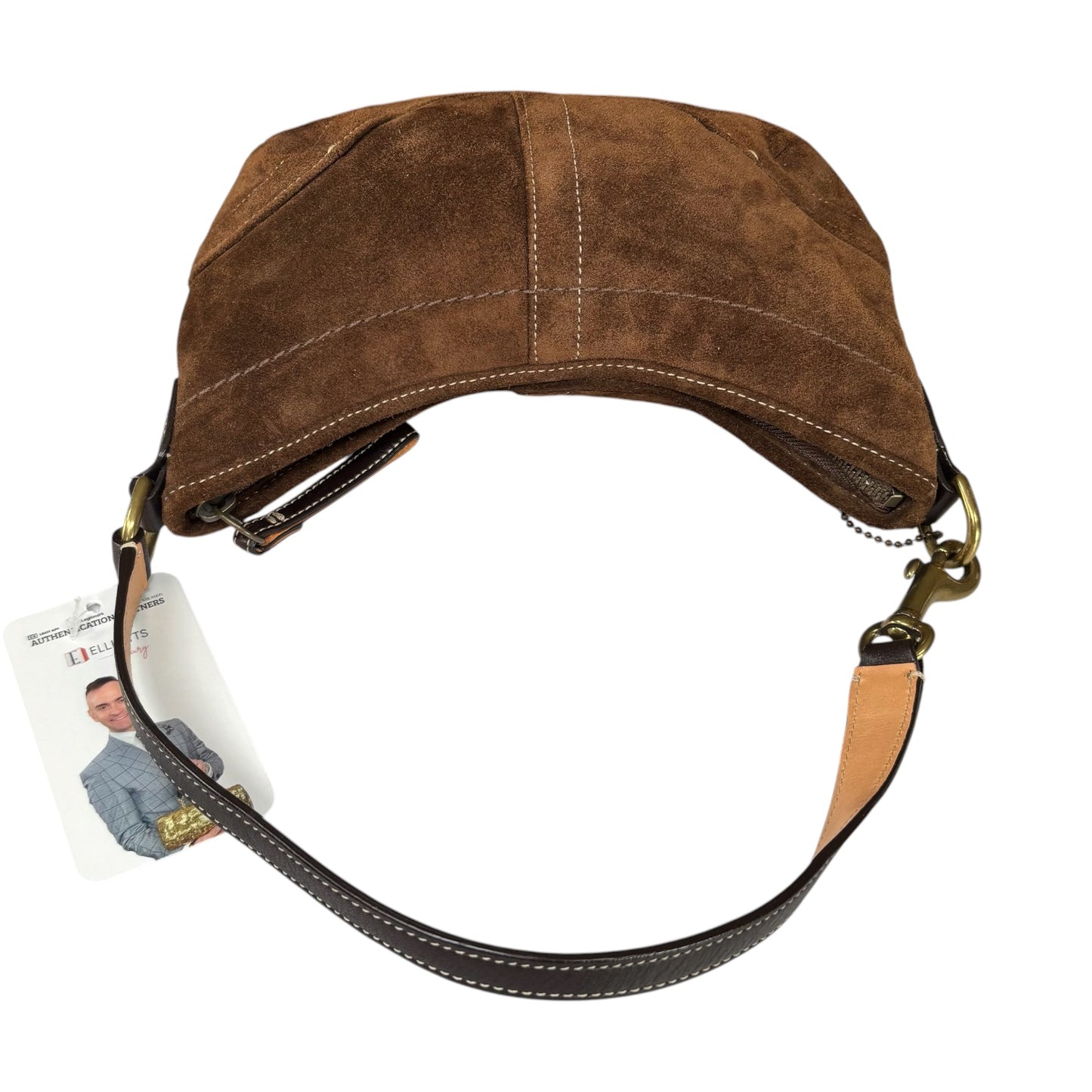 Coach Y2K Small Croissant Brown Suede Shoulder Purse