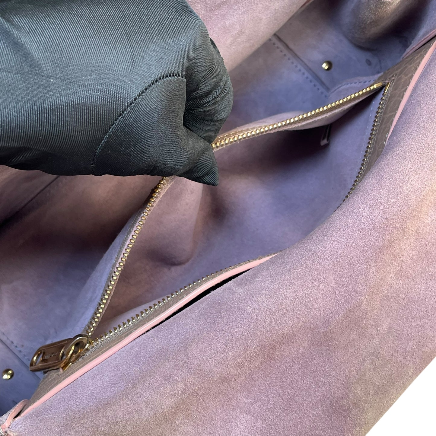 Jimmy Choo Lockett Two Way Bag Leopard Pony Hair Taupe Leather Gold HW Satchel