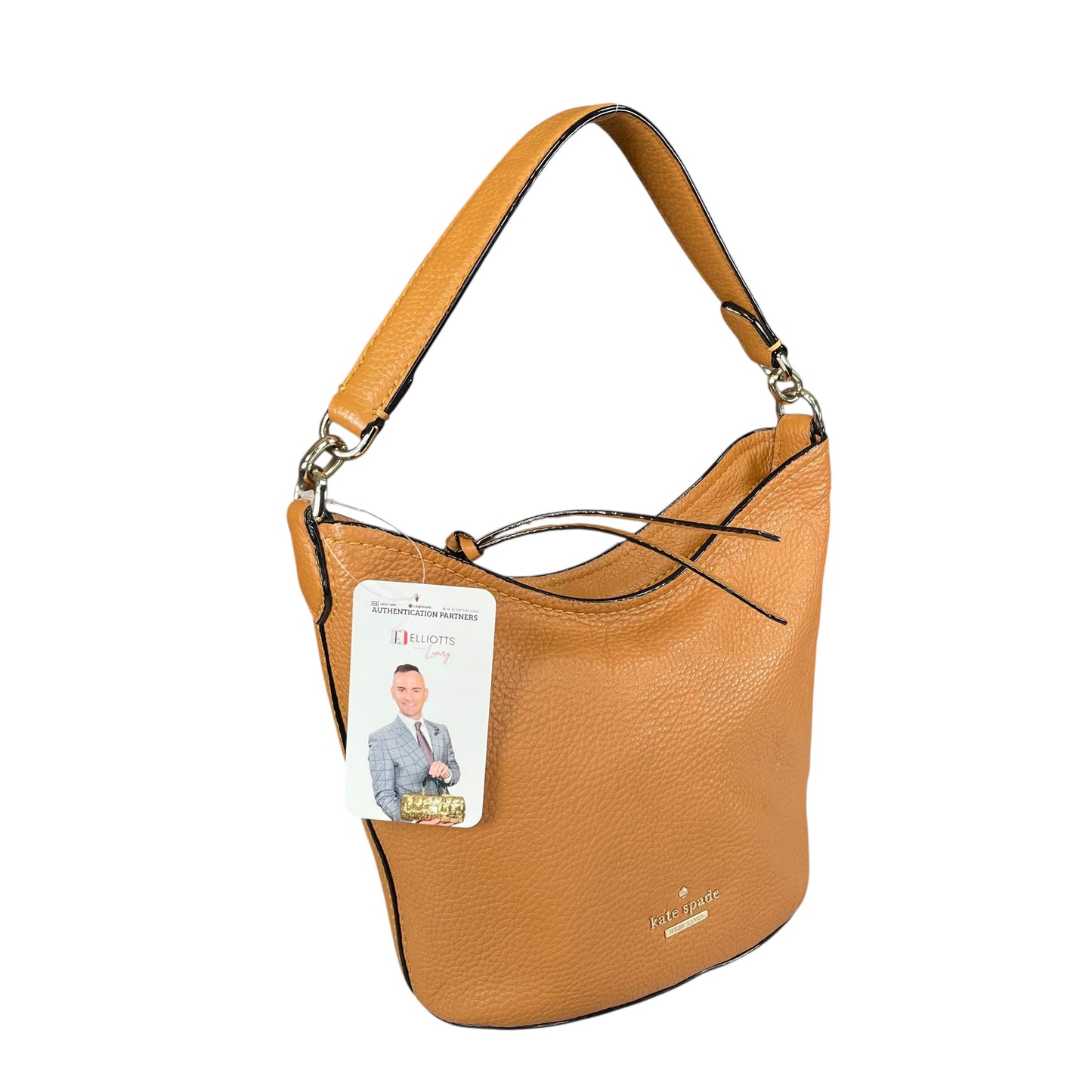 Kate Spade Jackson Street Pebbled Leather Bucket Bag Tan 2 Way Crossbody