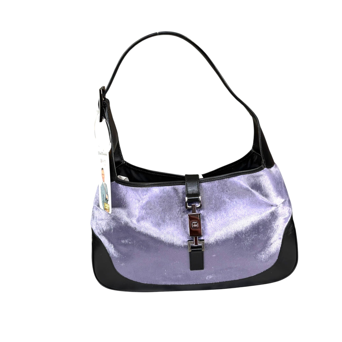 Gucci Y2K Jackie Lilac Velvet & Black Leather Shoulder Bag