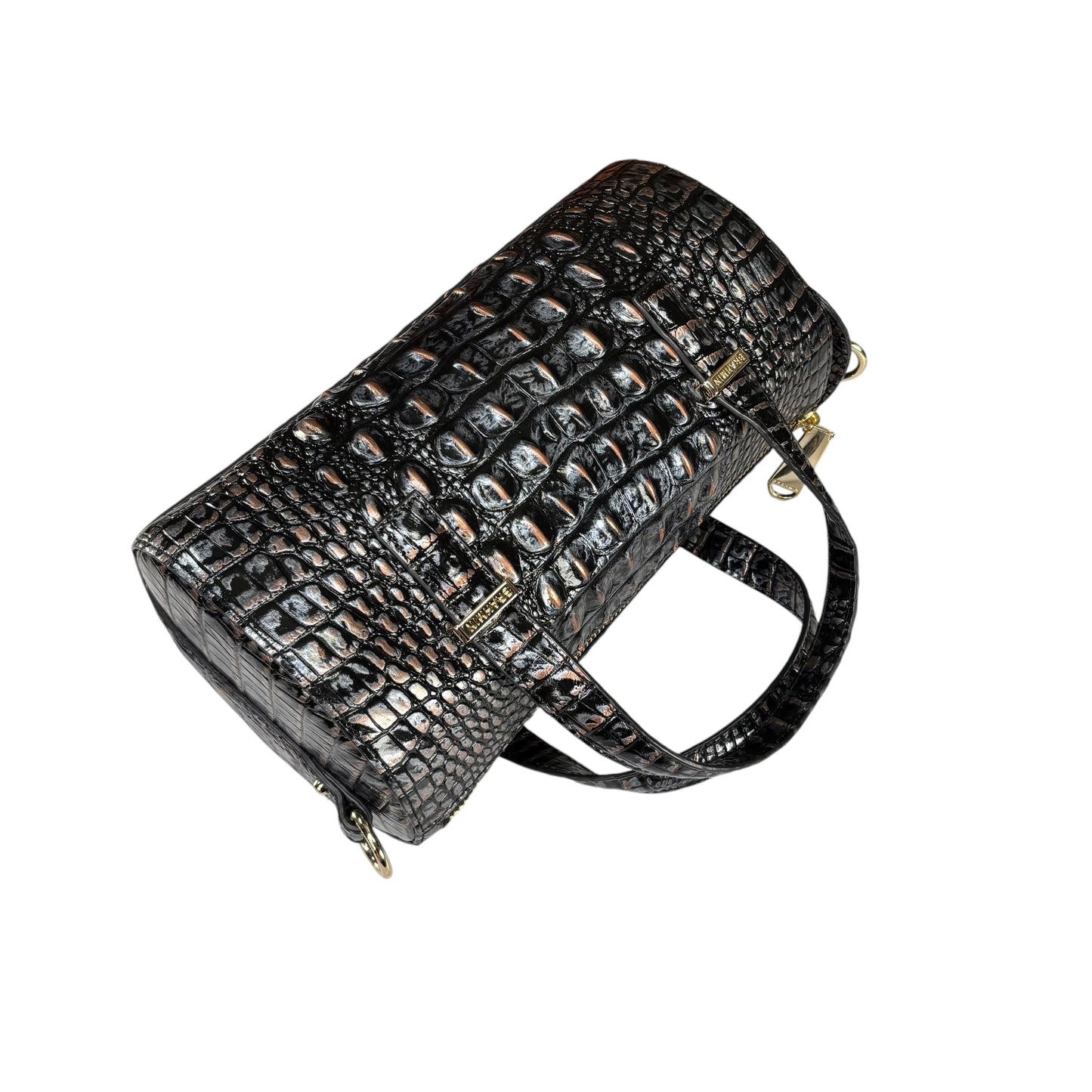 Brahmin Claire Metallic Melbourne Embossed Barrel 2-Way Bag