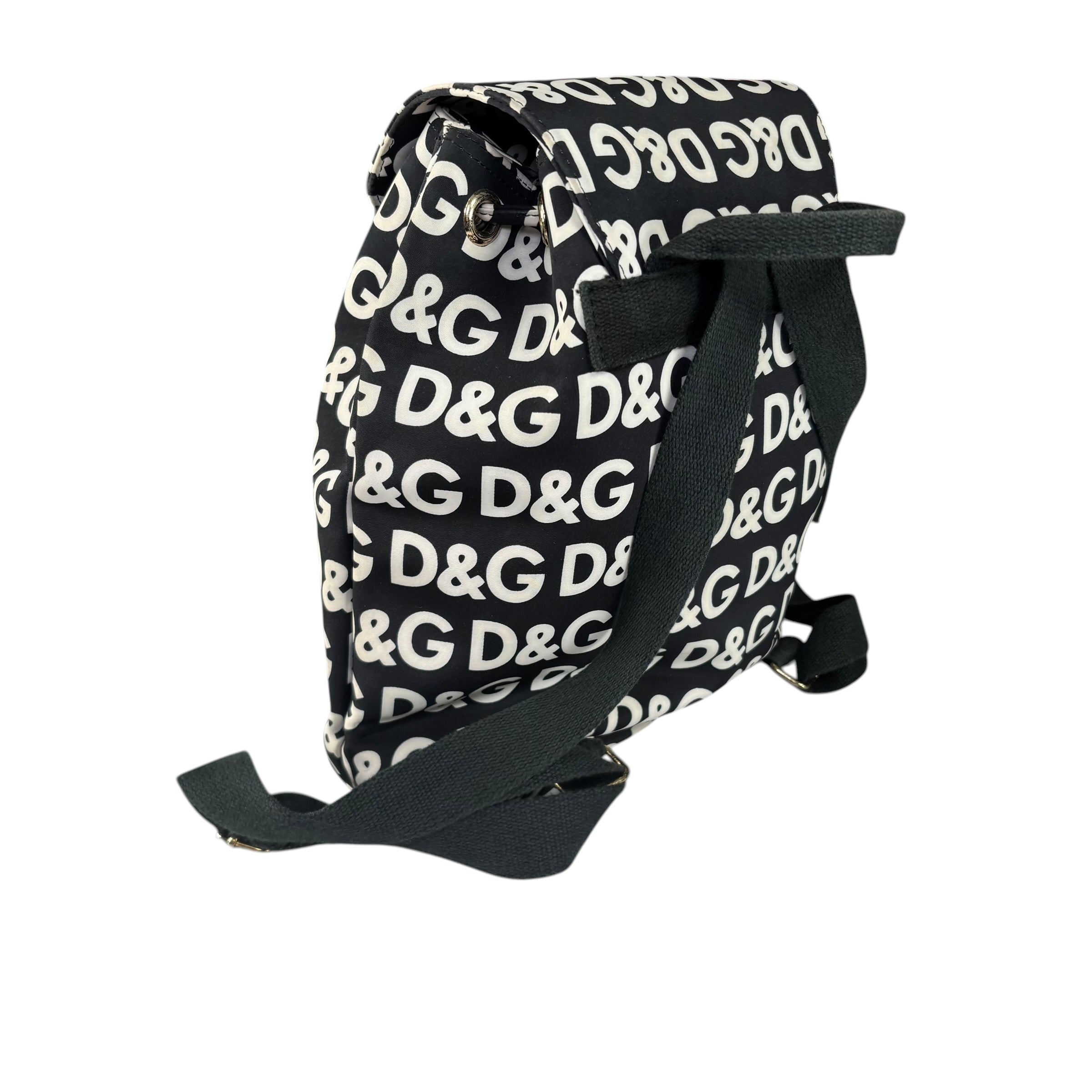 Dolce & Gabbana Y2K Monogram Nylon Black & White Backpack