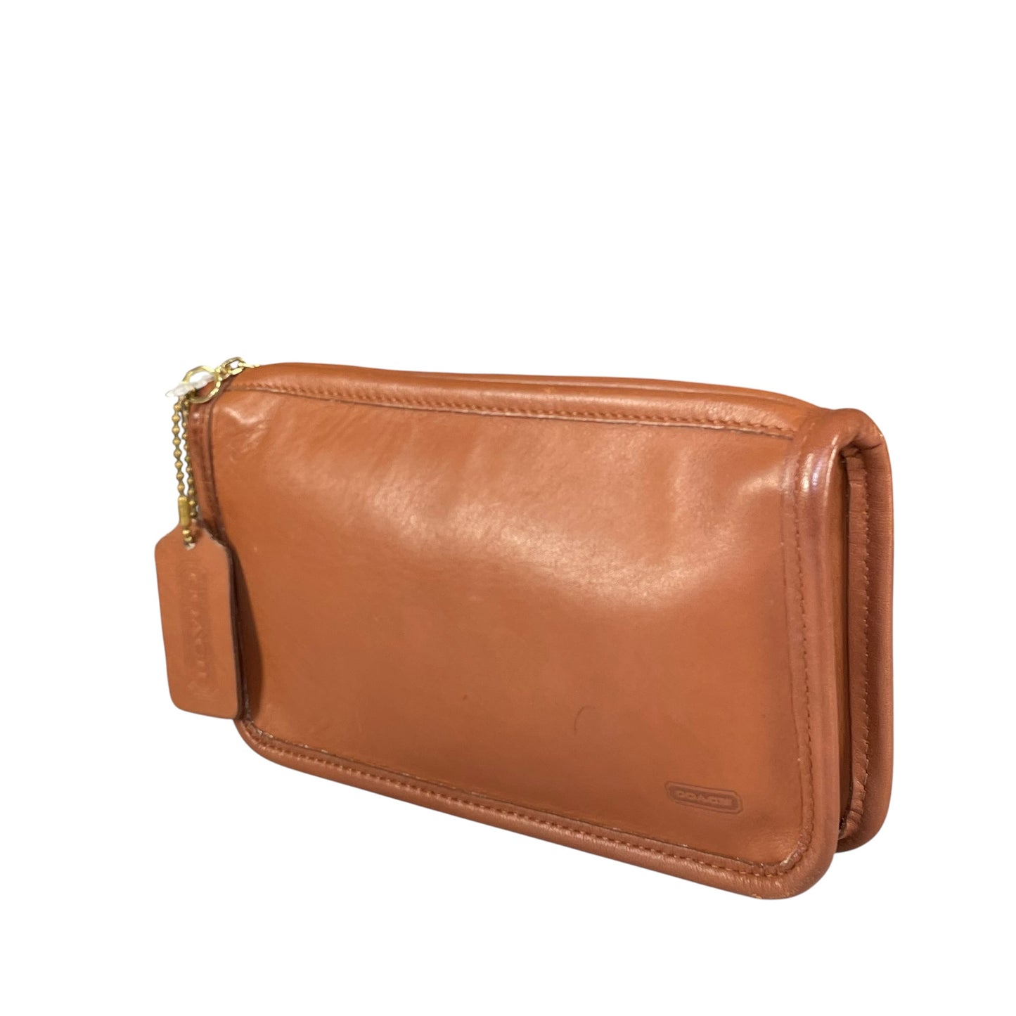 Coach Slim Pouch Brown Legacy Leatherware Zip