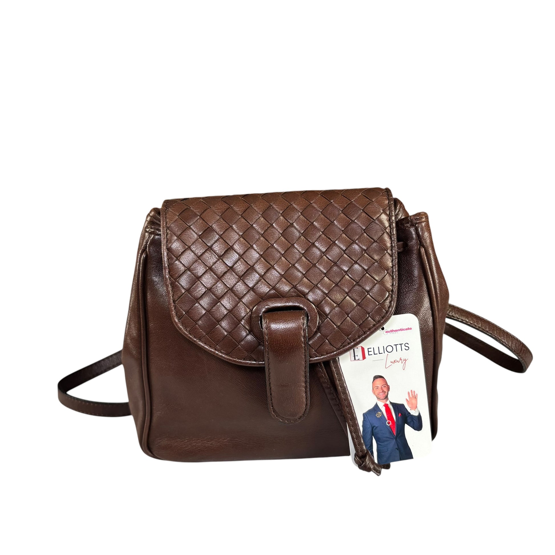 Bottega Veneta Mini Brown Leather Backpack