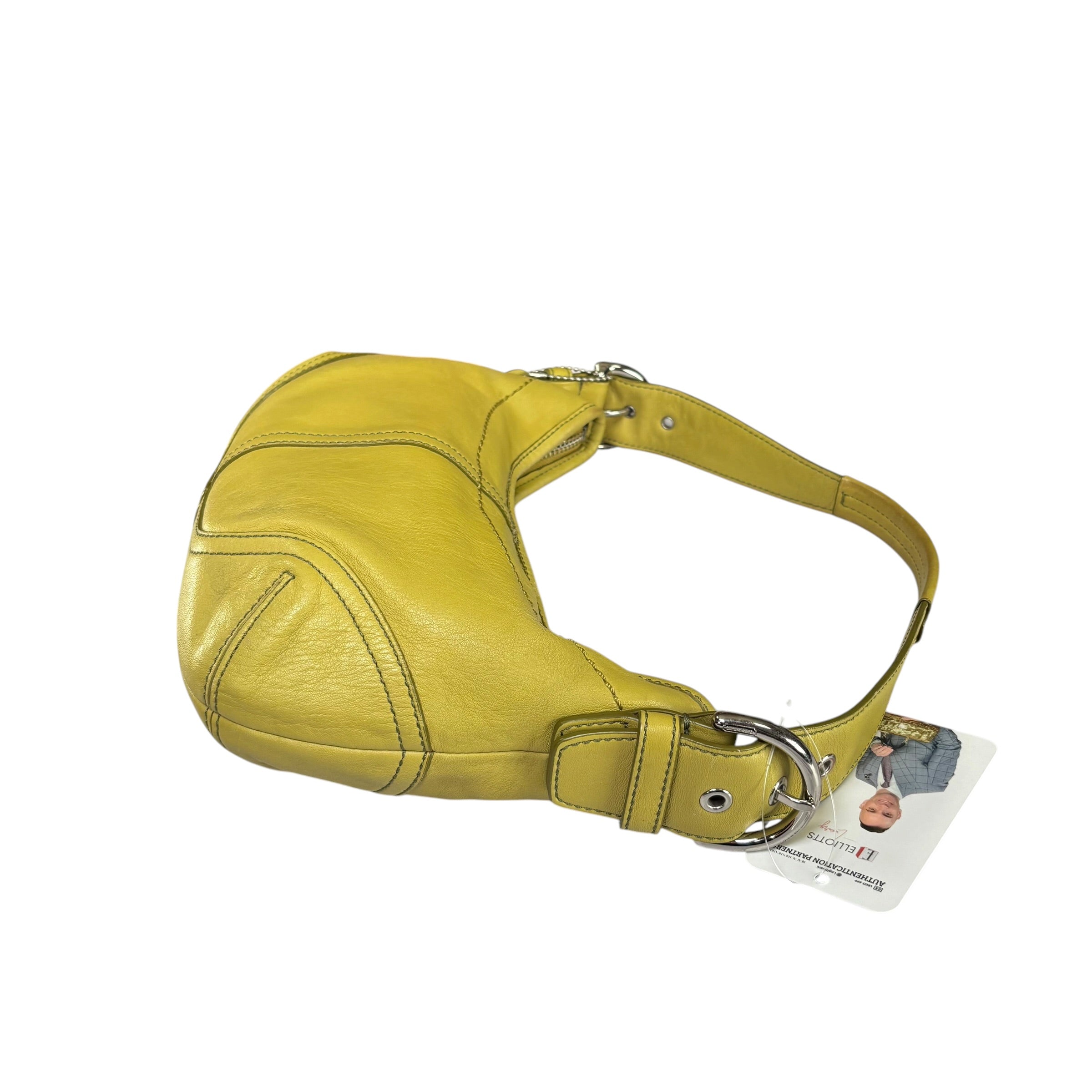 Coach Y2K SoHo Small Croissant Lime Leather SHW Shoulder Purse
